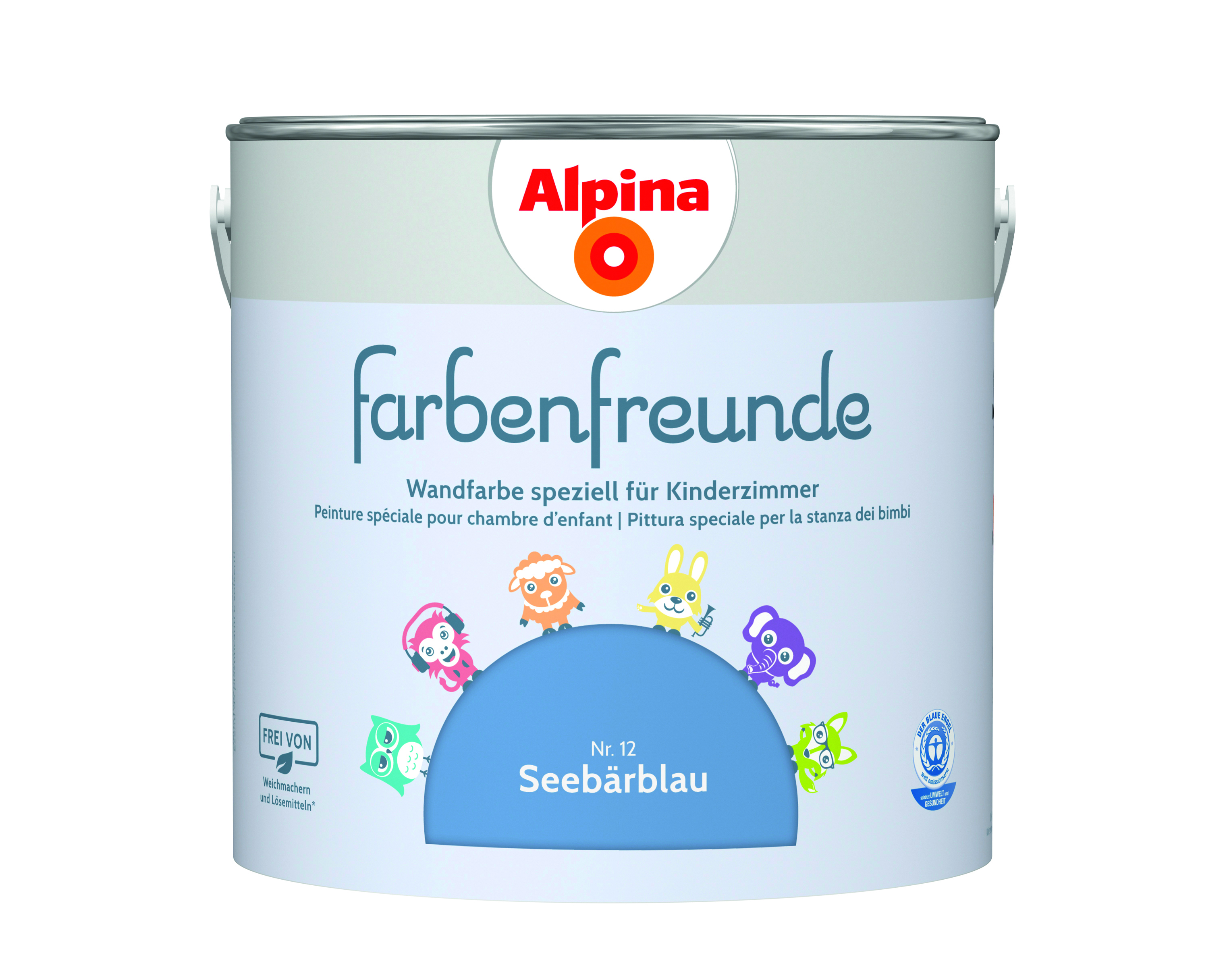 Alpina Farbenfreunde Seebärblau Nr. 12 - Wandfarbe blau - Konservierungsmittelfrei