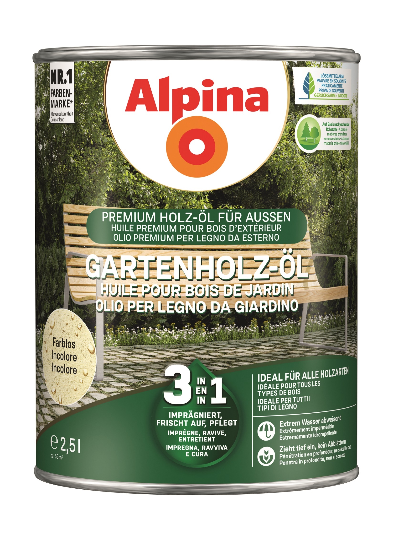 Alpina Gartenholz-Öl - Farblos Pflege