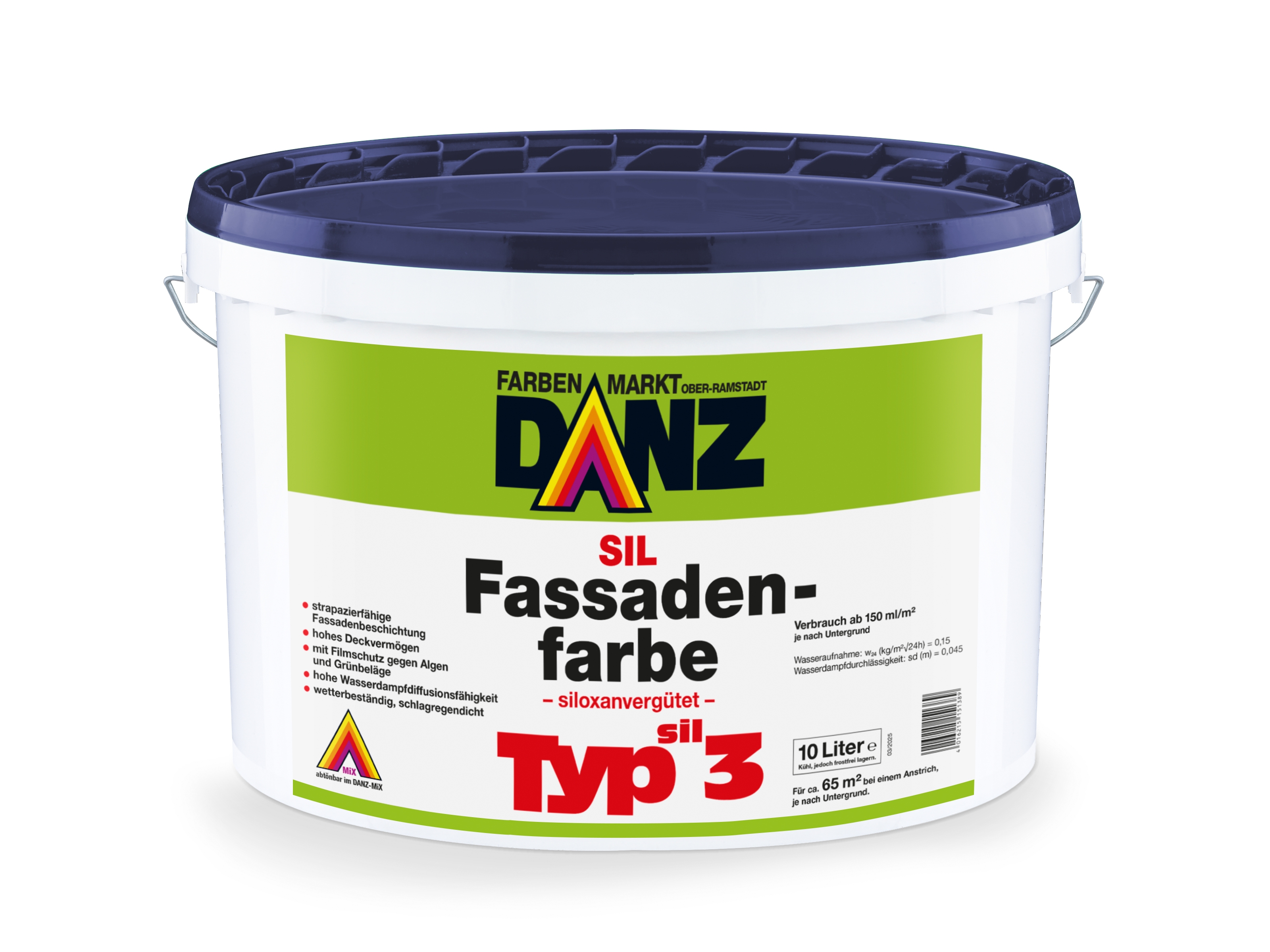 DANZ Sil Fassadenfarbe Typ SIL3 – Fassadenfarbe mit Filmschutz