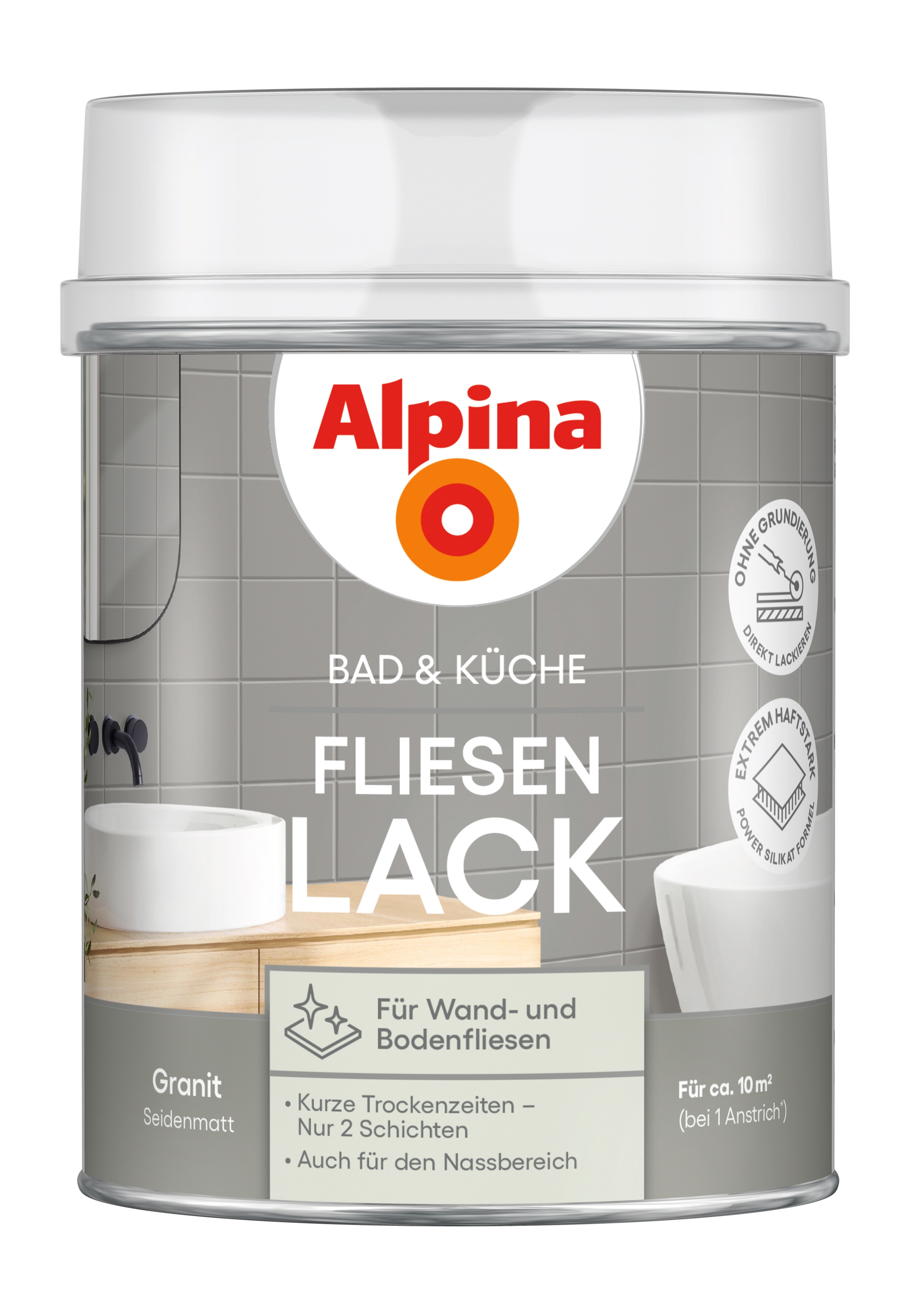Alpina Bad & Küche Fliesen-Lack Granit seidenmatt 750ml