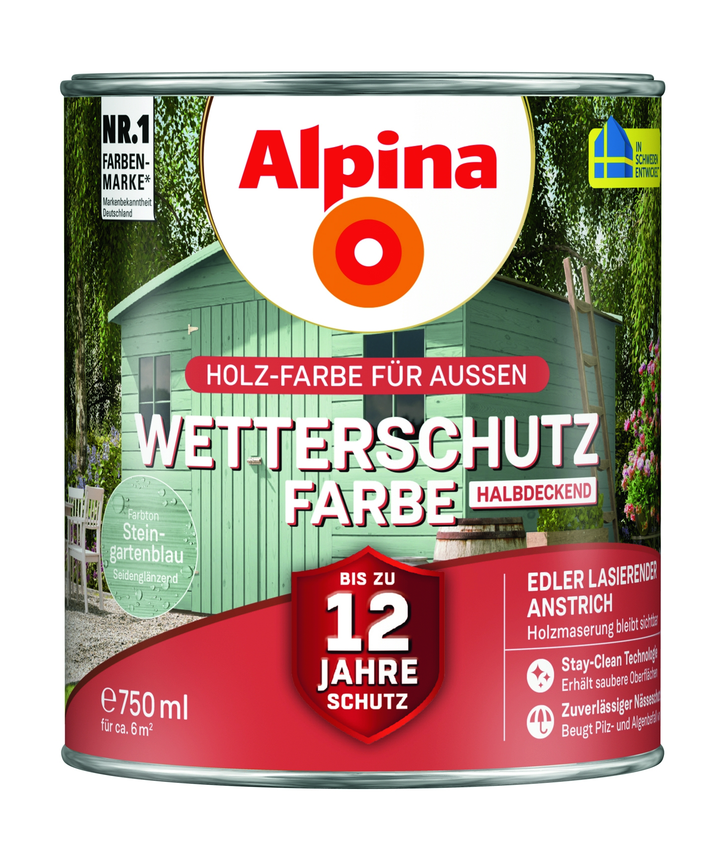 Wetterschutzfarbe halbdeckend steingartenblau