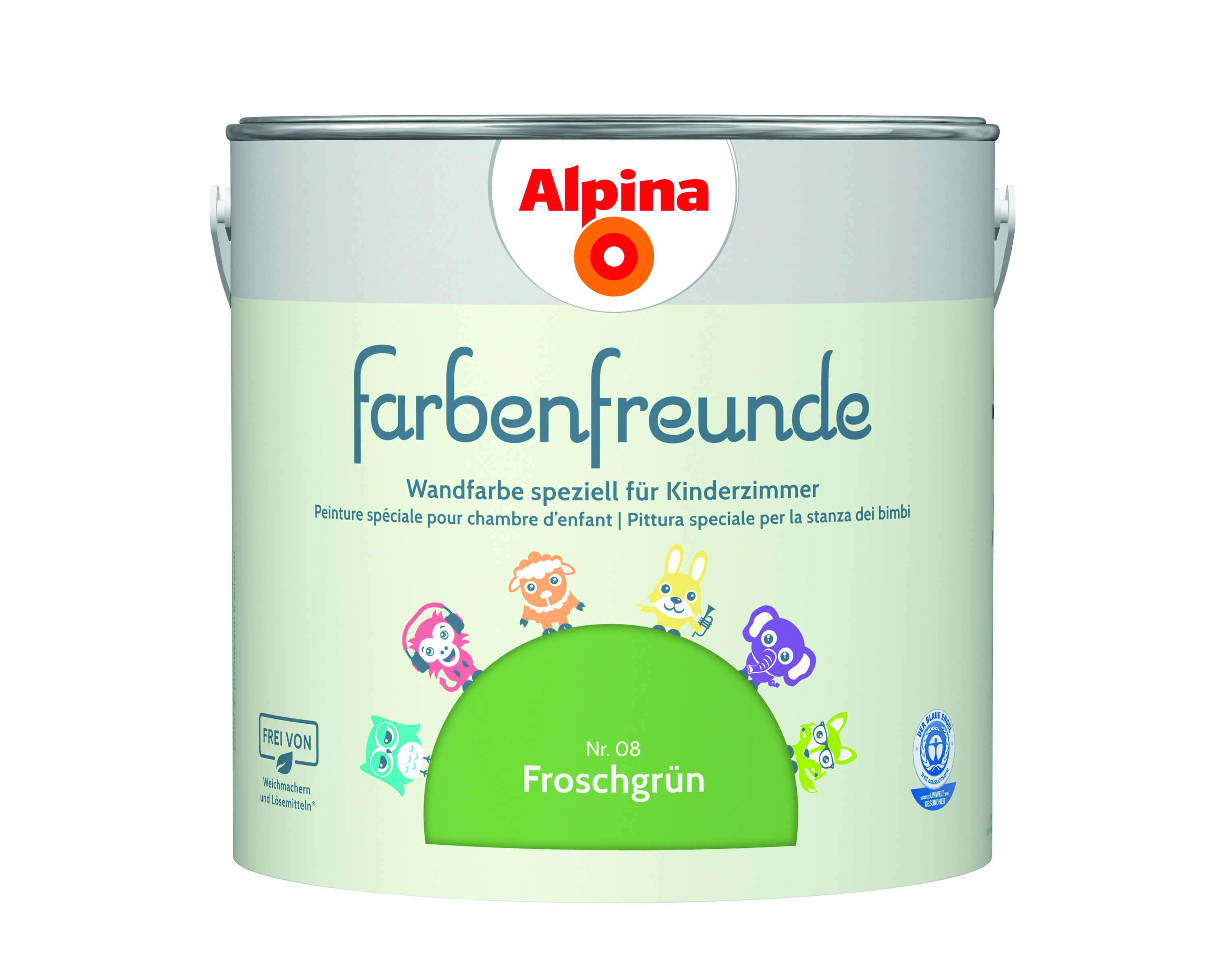 Alpina Farbenfreunde Froschgrün Nr. 08 - Wandfarbe grün - Konservierungsmittelfrei