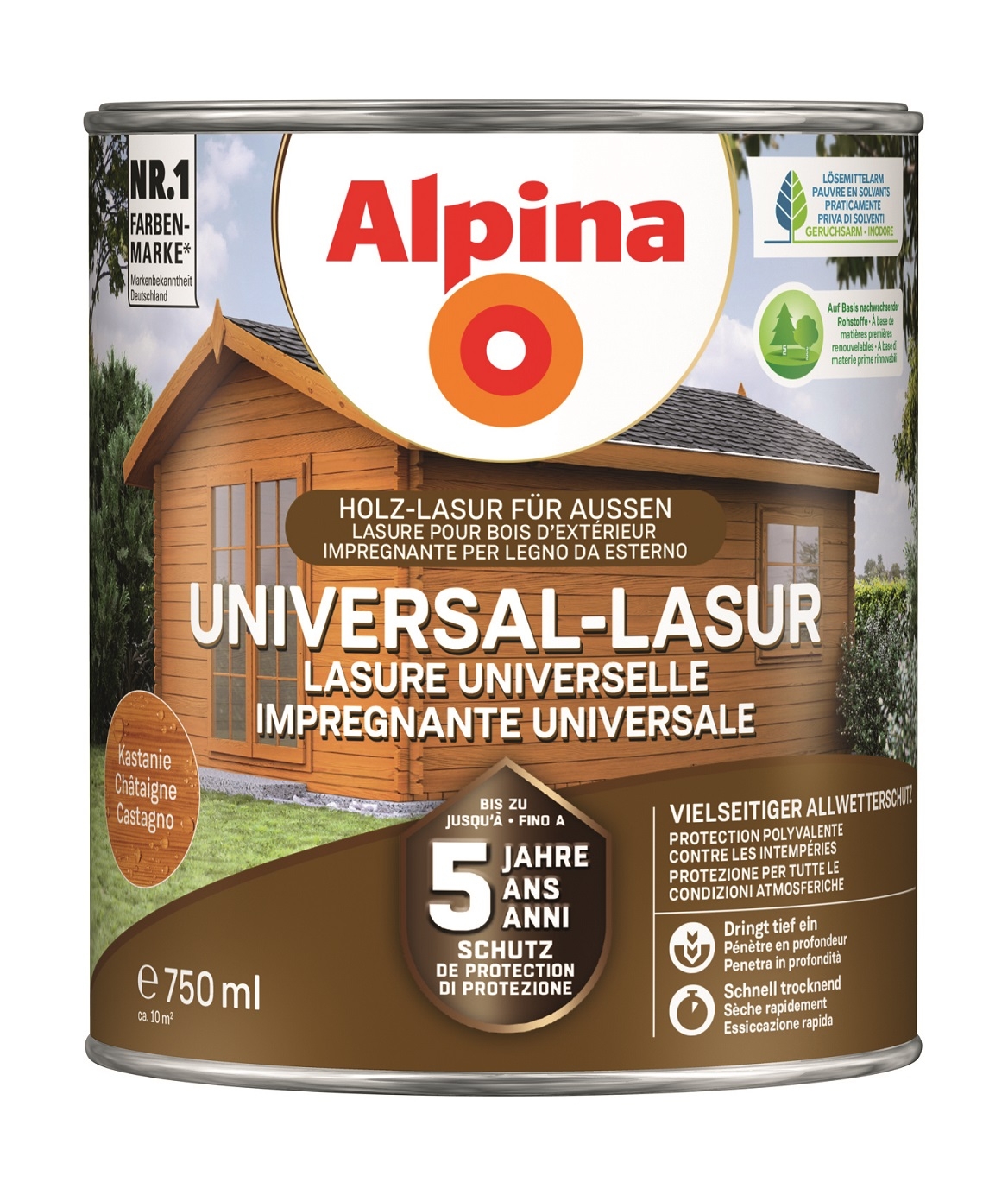 Alpina Universal-Lasur kastanie - Holzlasur