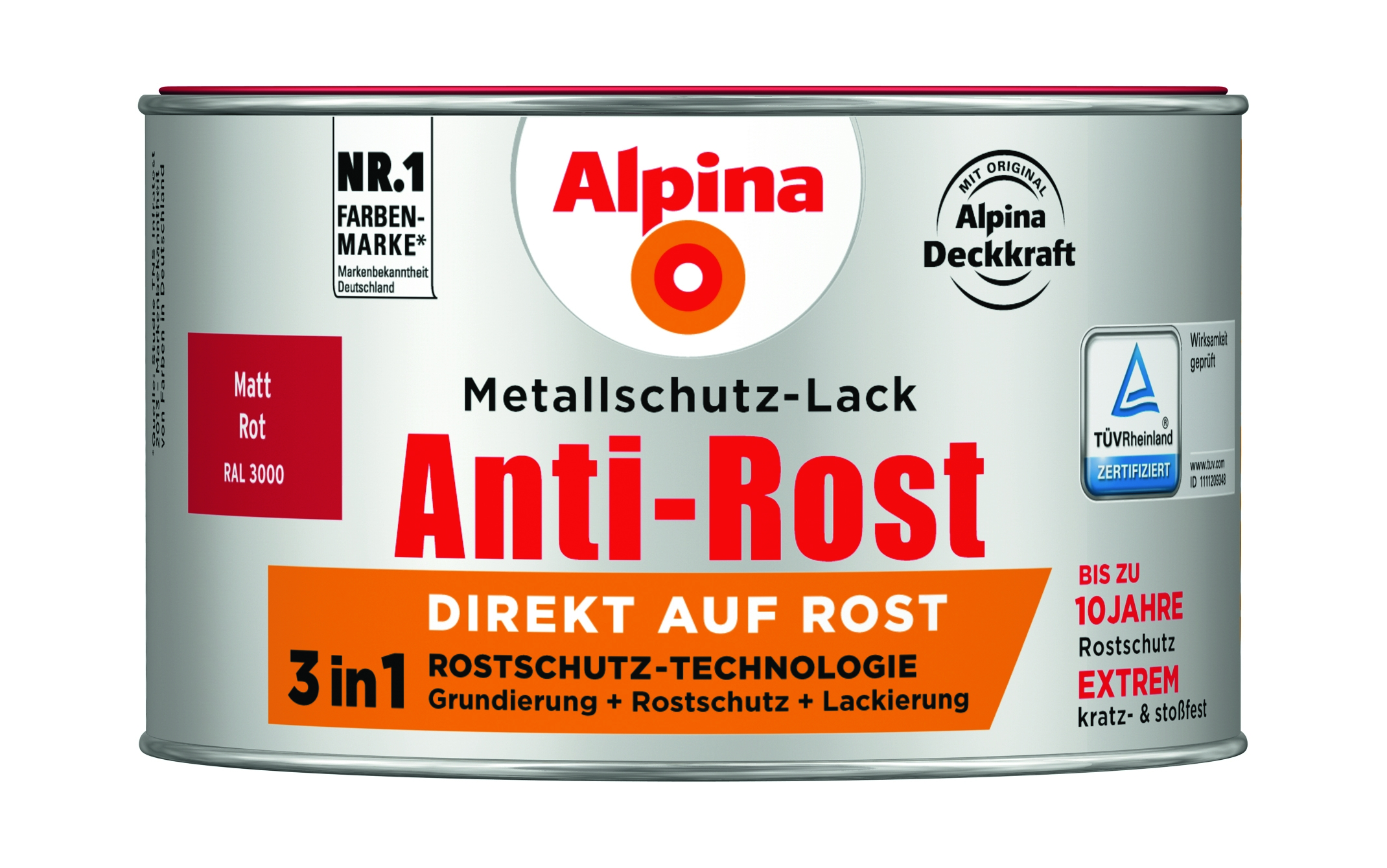 Alpina Anti-Rost Metallschutz-Lack matt rot
