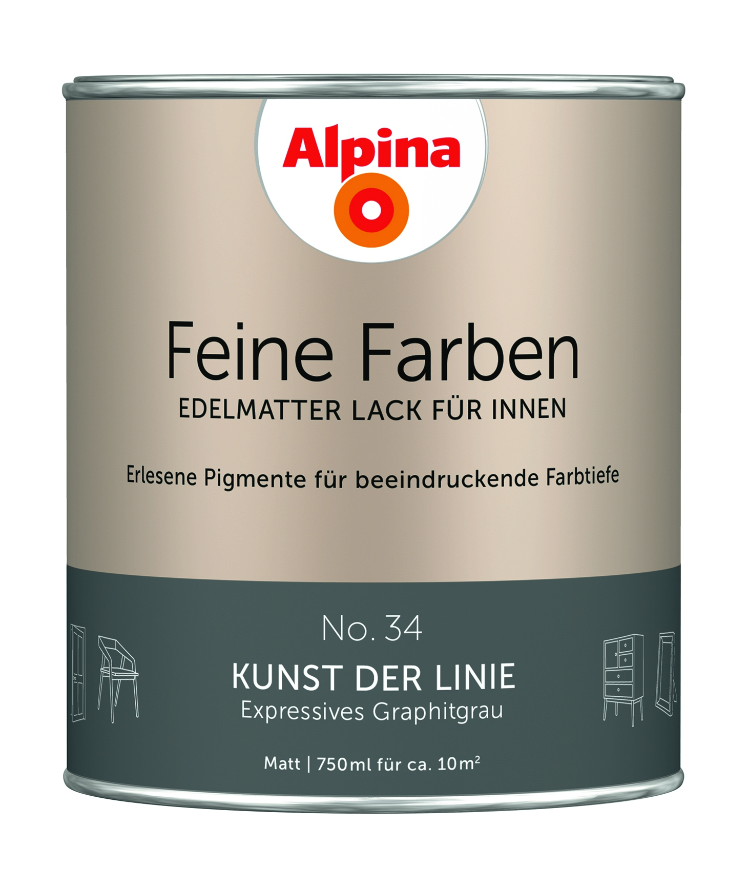 Alpina Feine Farben Lack – Steinblaue Schönheit No. 16