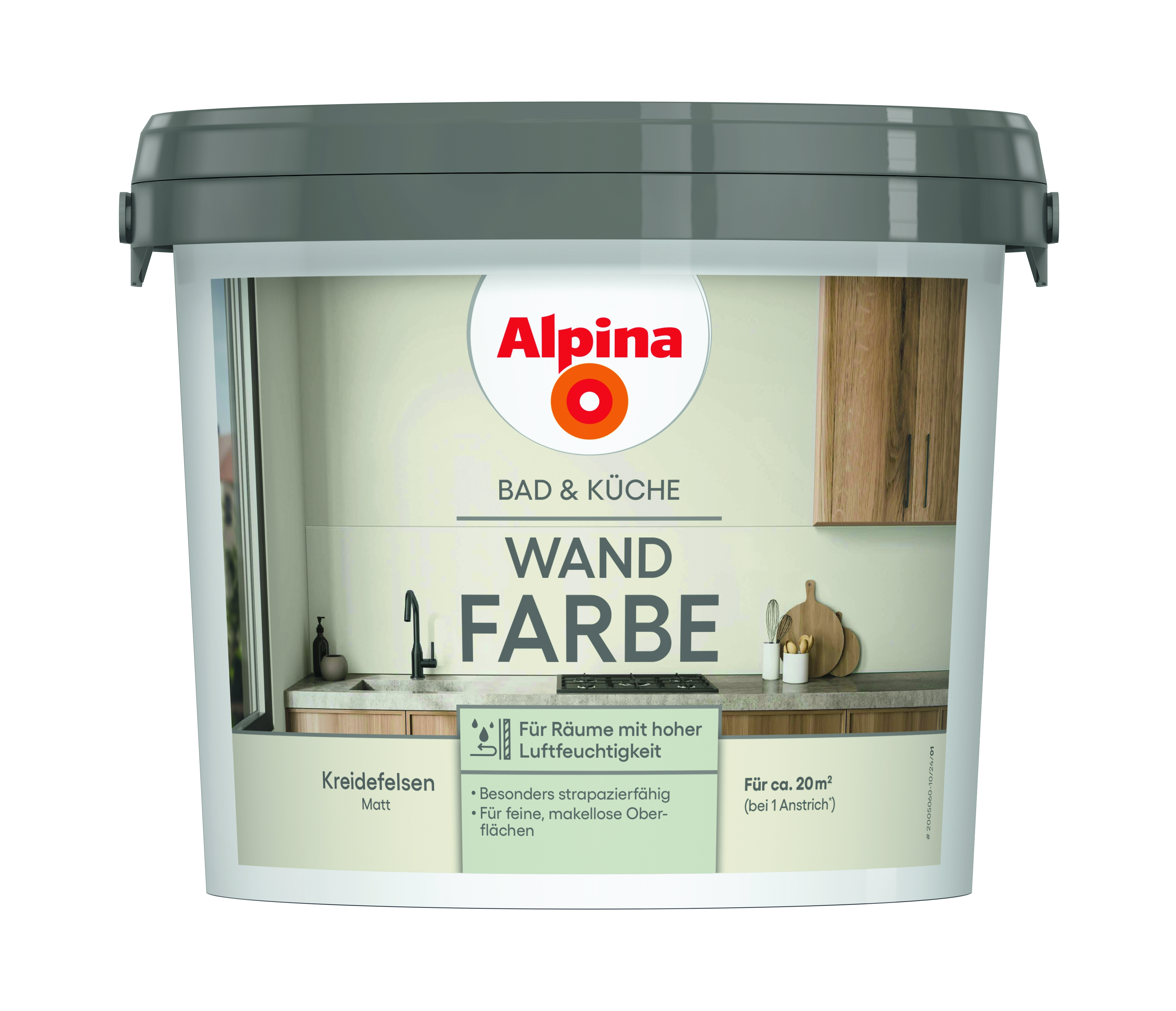 Alpina Wand-Farbe Bad & Küche  Kreidefelsen 2,5ltr