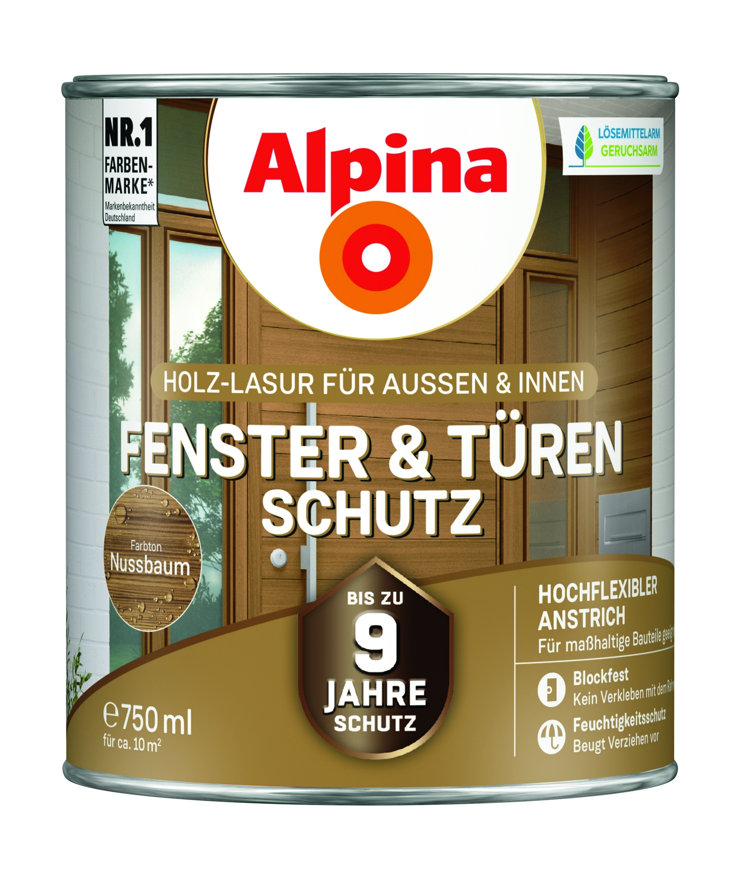 Alpina Fenster und Türenschutz nußbaum - Holzlasur
