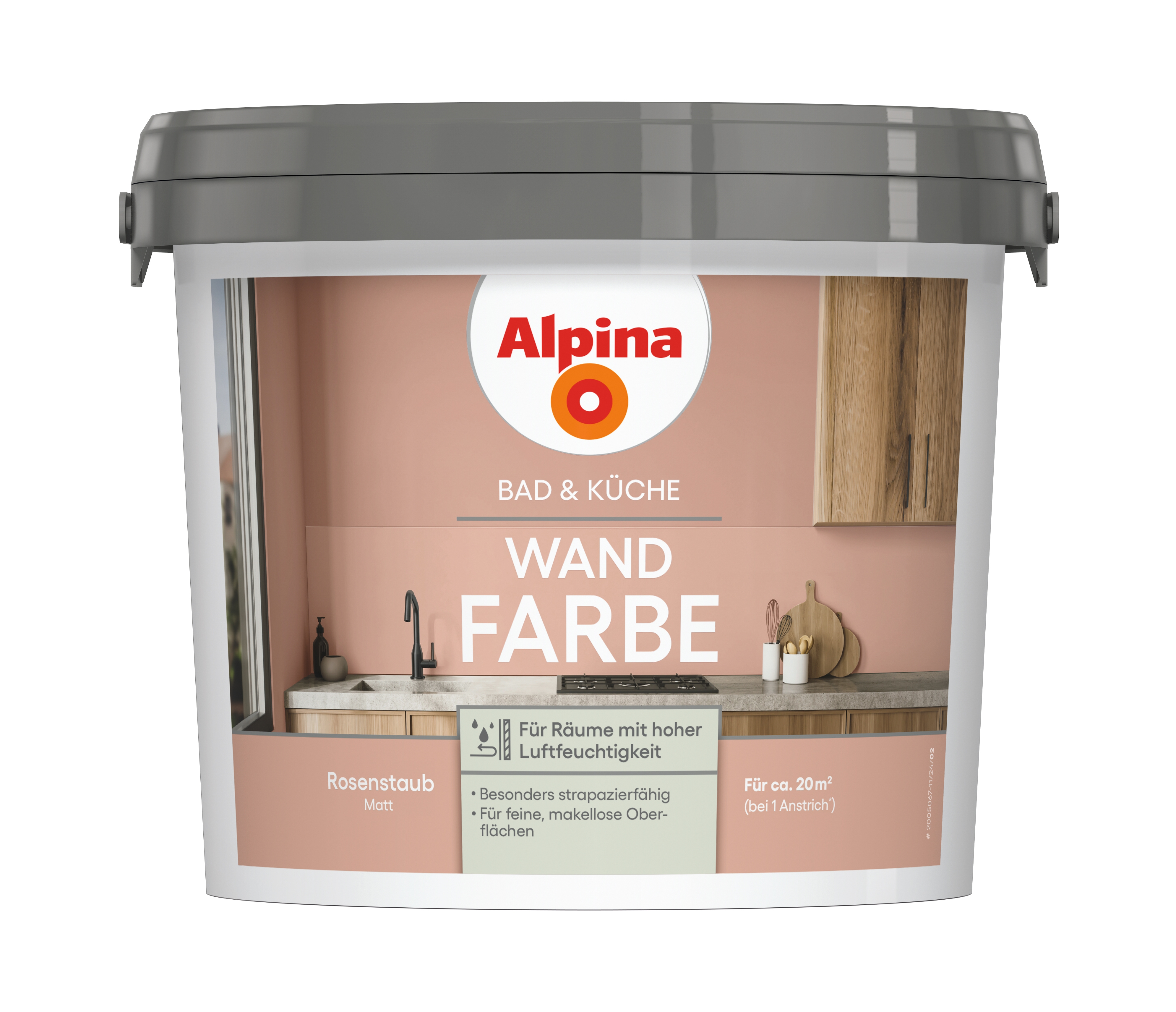 Alpina Wand-Farbe Bad & Küche  Rosenstaub 2,5ltr