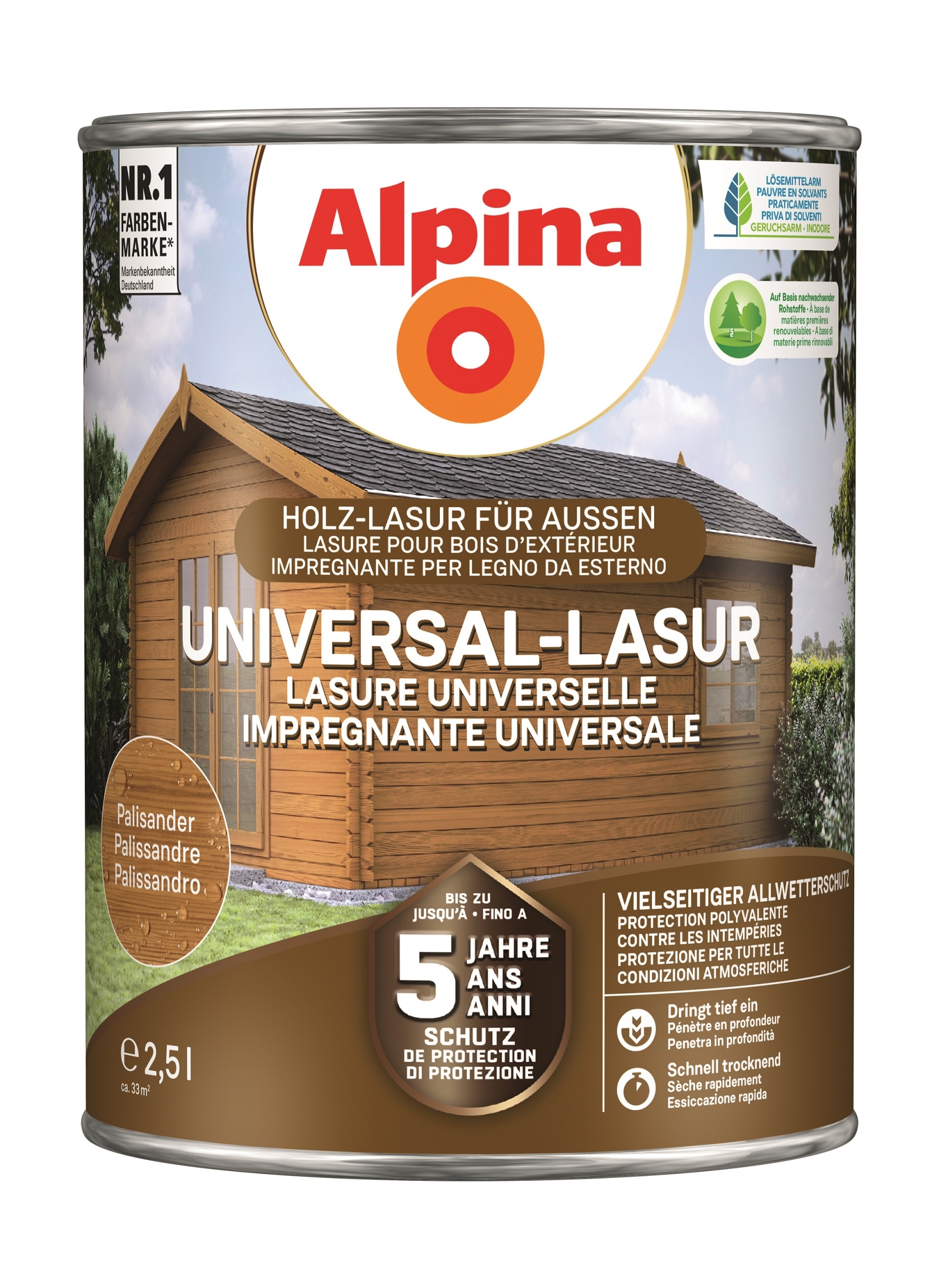 Alpina Universal-Lasur palisander - Holzlasur