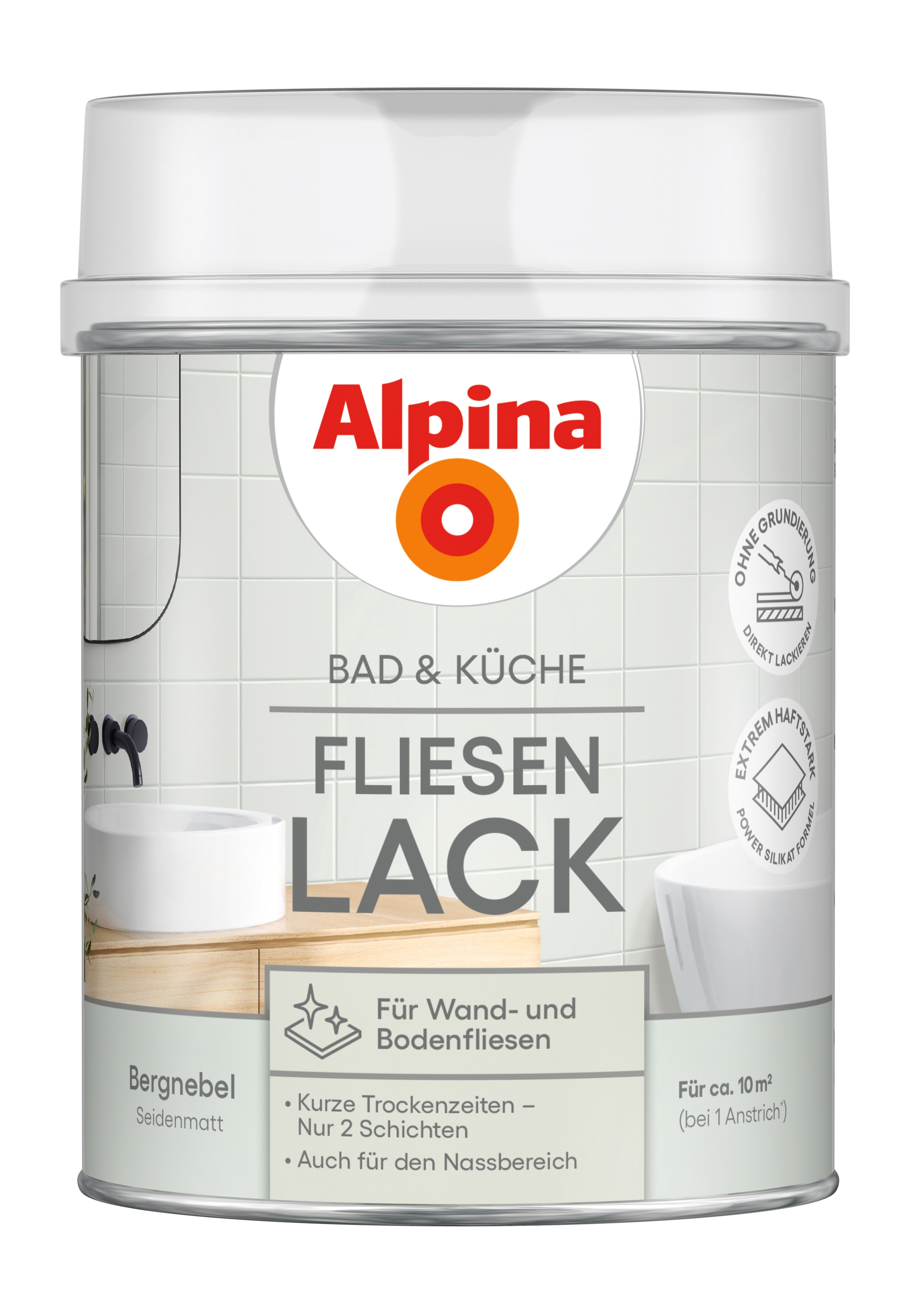 Alpina Bad & Küche Fliesen-Lack Bergnebel seidenmatt 750ml