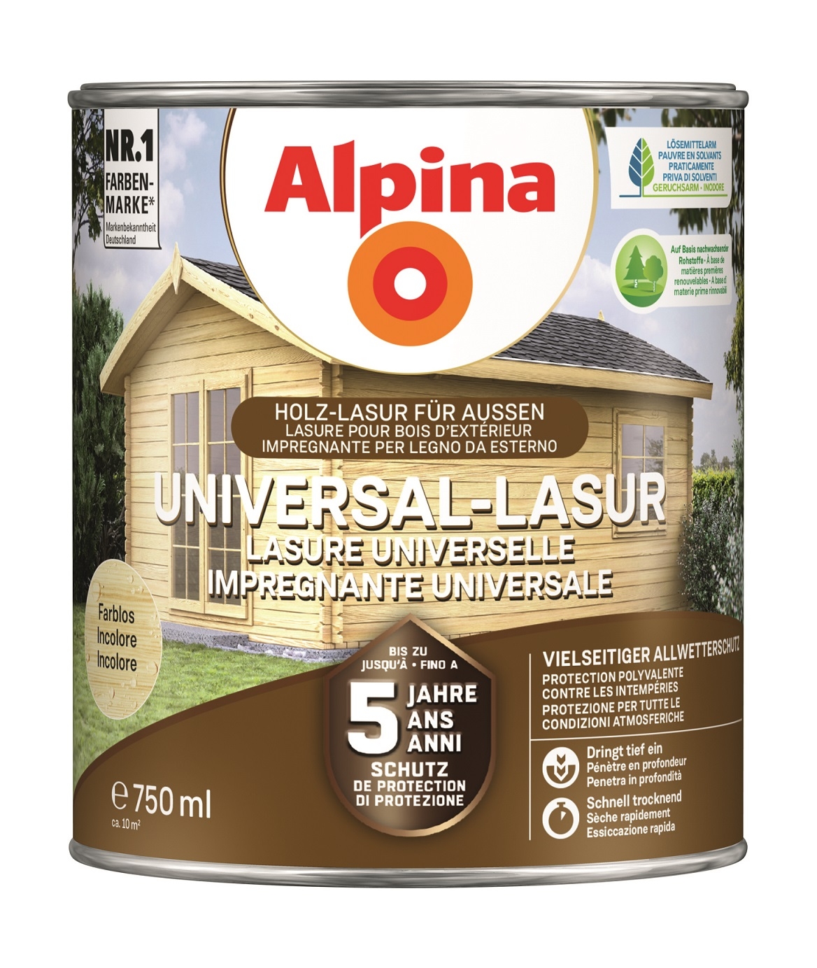 Alpina Universal-Lasur ebenholz - Holzlasur