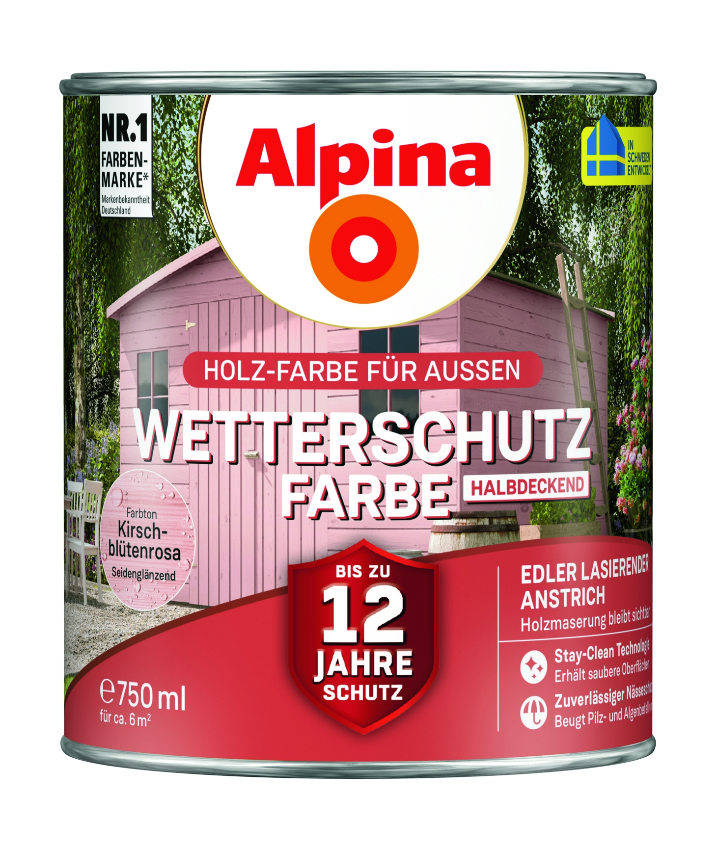 Wetterschutzfarbe halbdeckend kirschblütenrosa