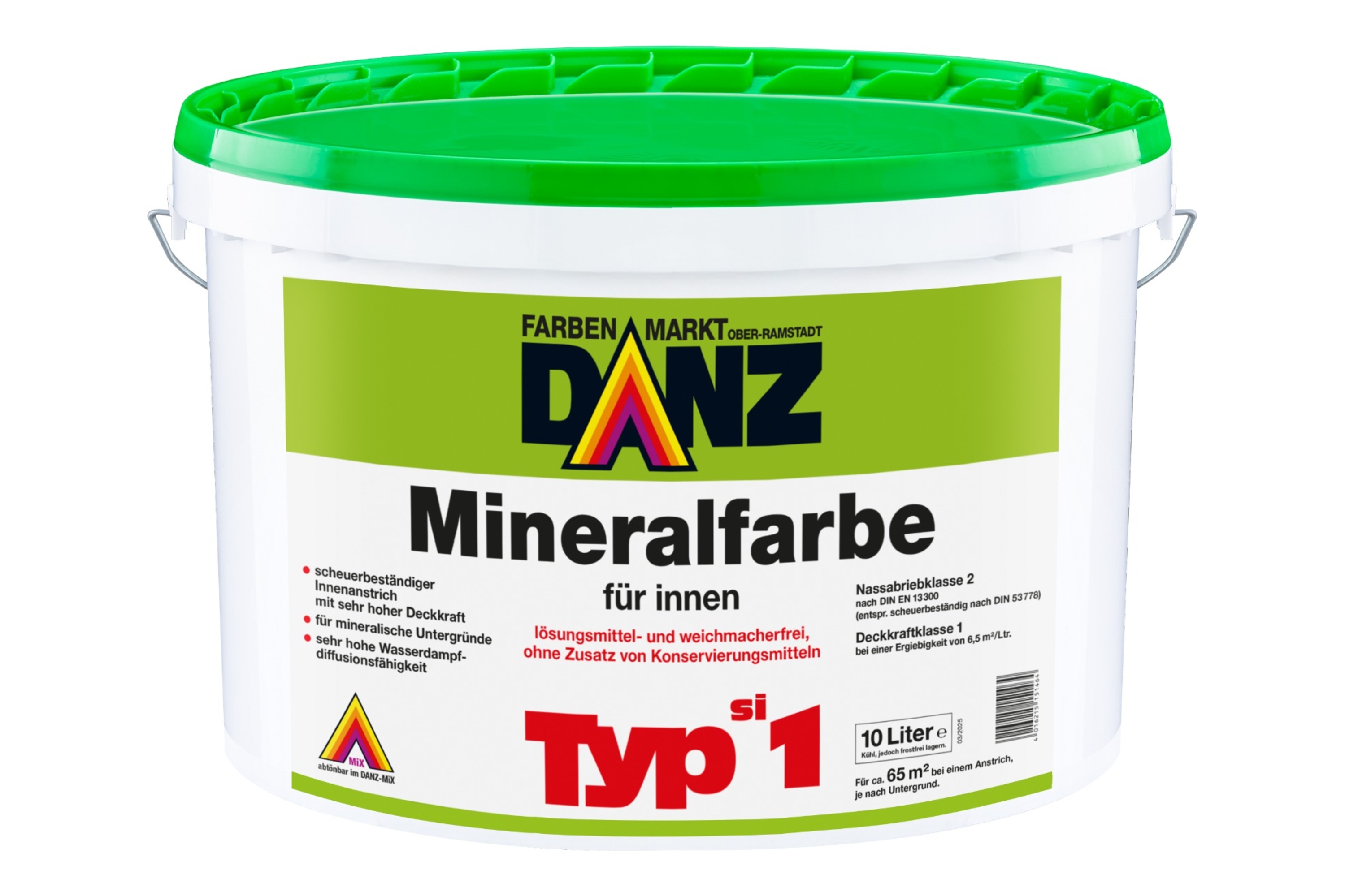 DANZ Mineralfarbe Typ SI1 – Hochdeckende Silikat-Innenfarbe