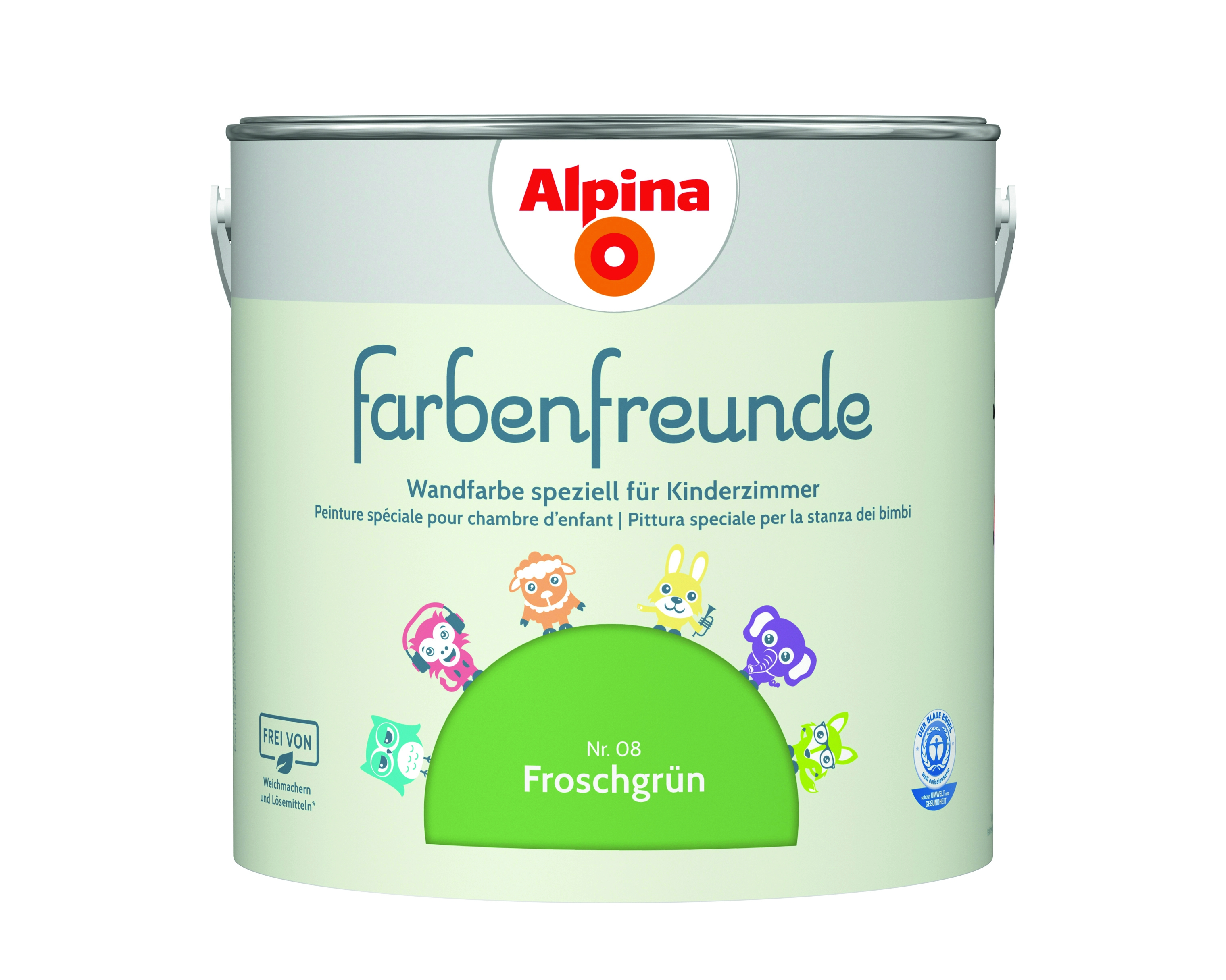 Alpina Farbenfreunde Froschgrün Nr. 08 - Wandfarbe grün - Konservierungsmittelfrei