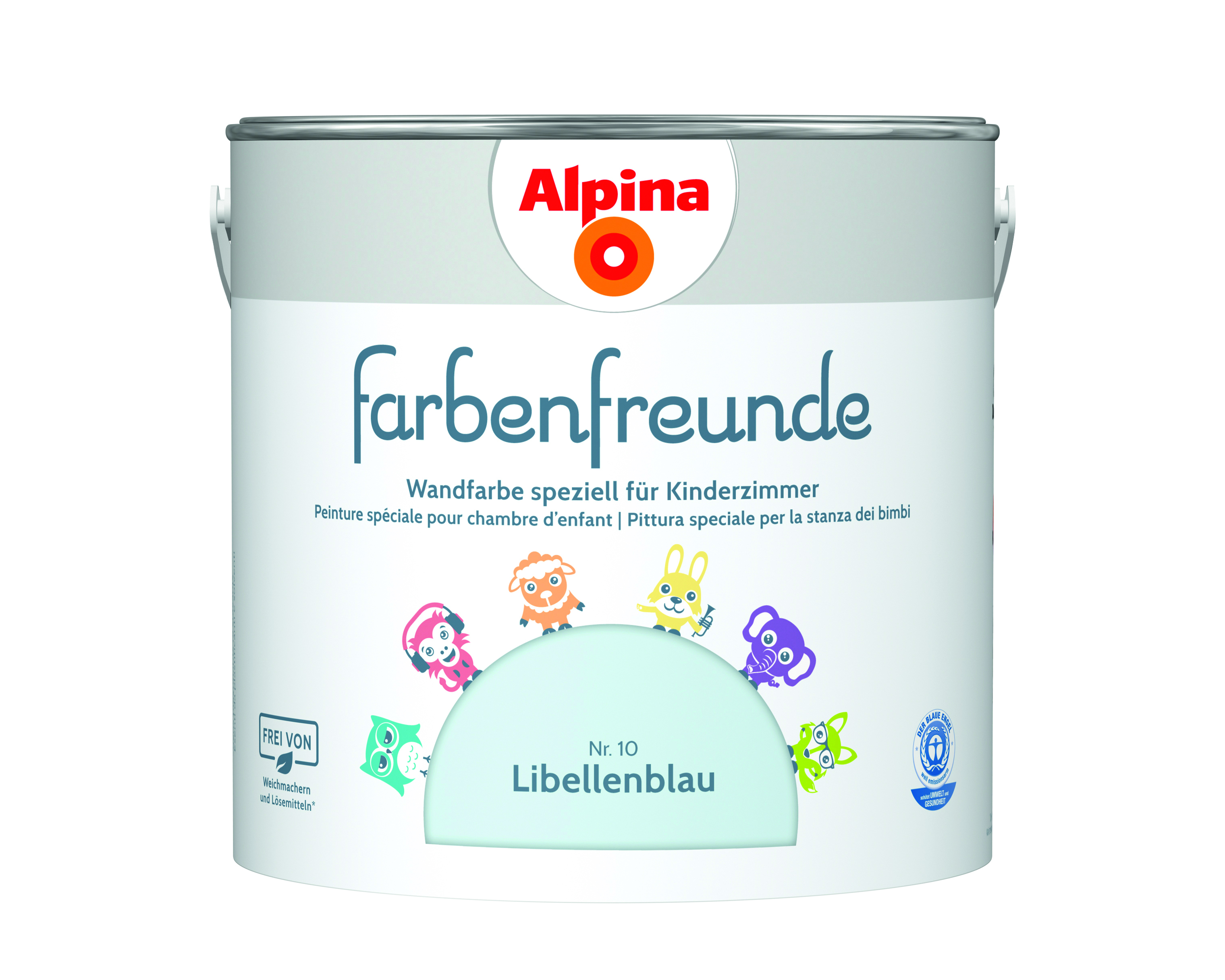 Alpina Farbenfreunde Libellenblau Nr. 10 - Wandfarbe blau - Konservierungsmittelfrei
