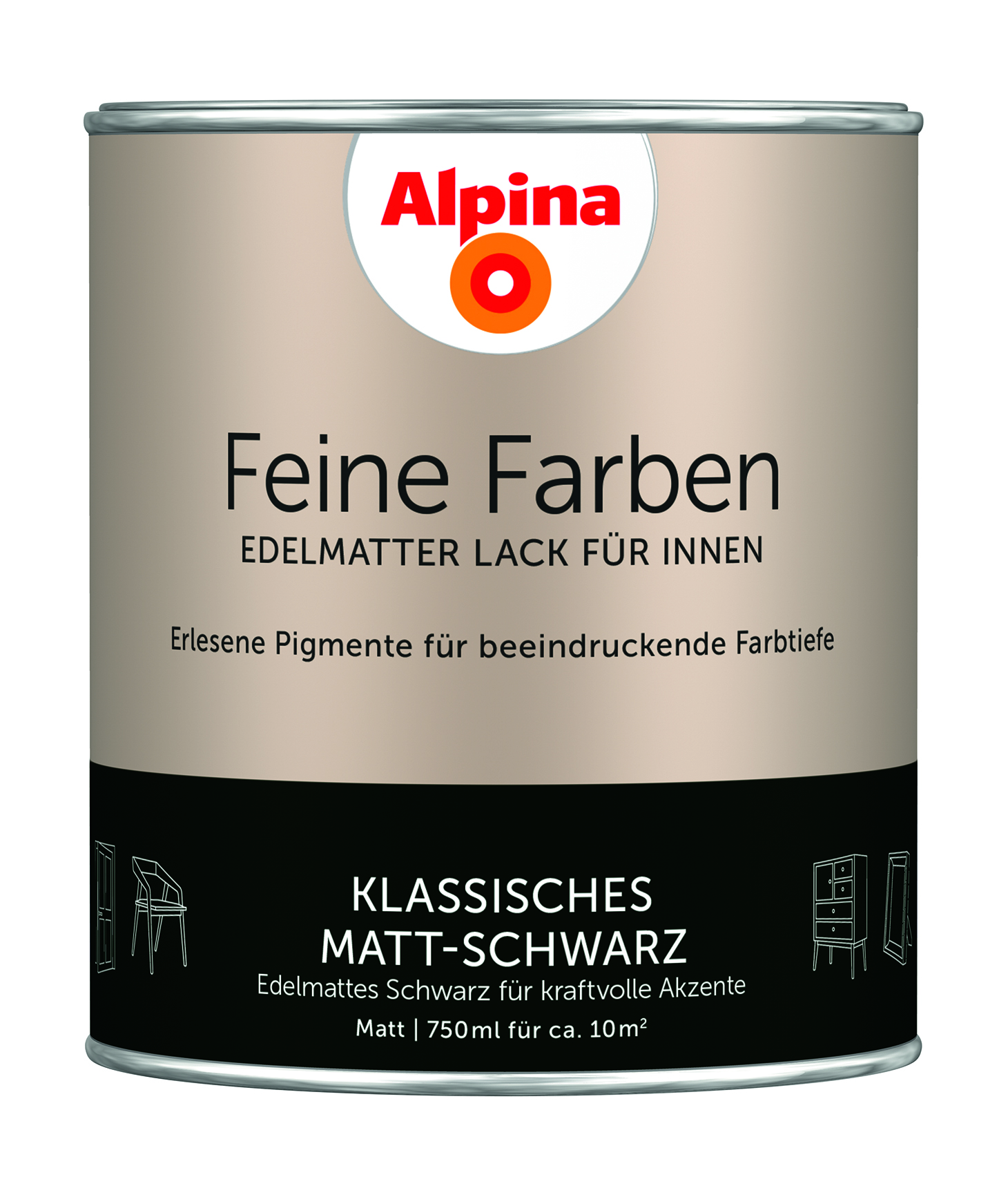 Alpina Feine Farben Lack Klassisch Matt Schwarz