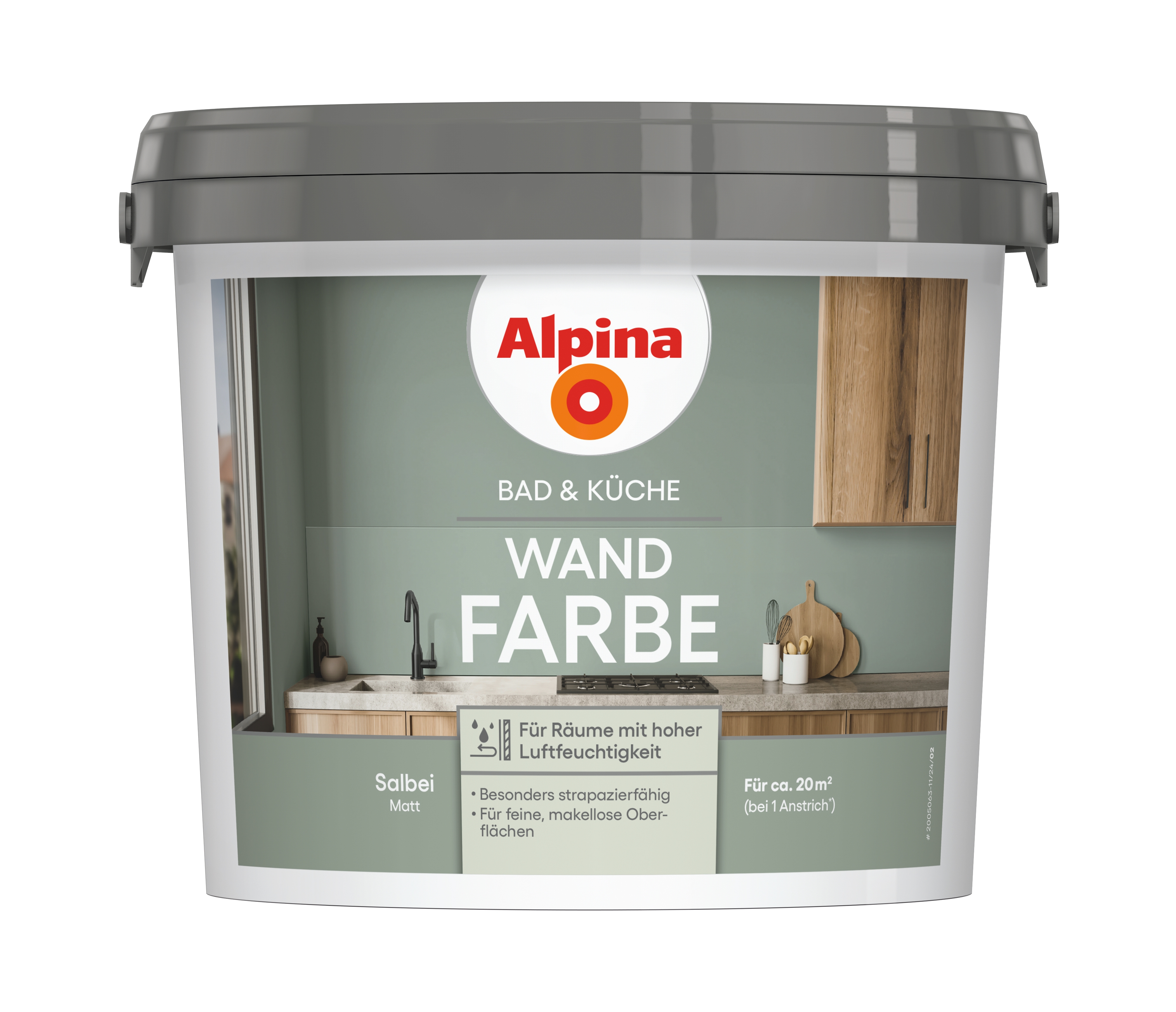 Alpina Wand-Farbe Bad & Küche  Salbei 2,5ltr