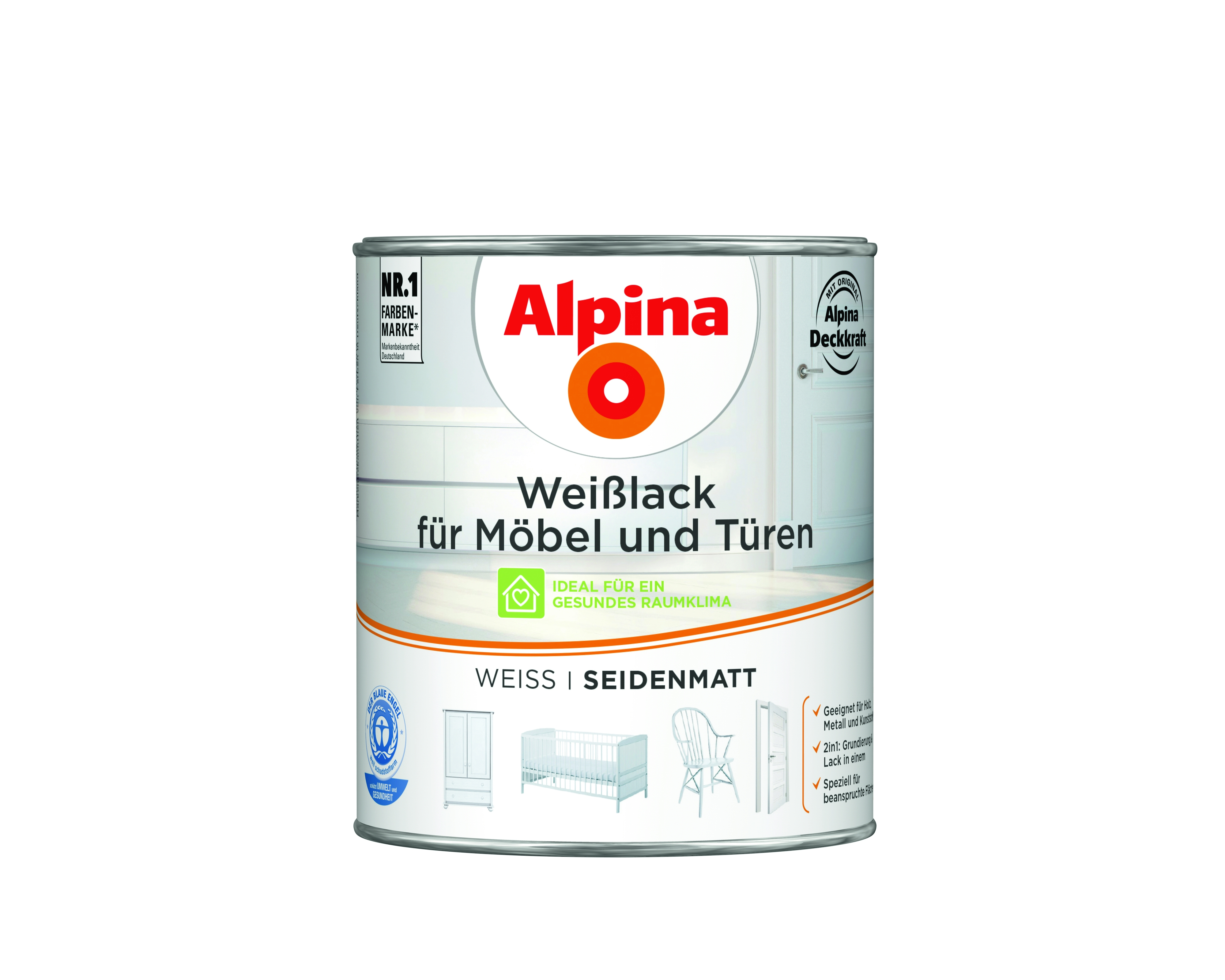 Alpina Weißlack für Möbel & Türen seidenmatt