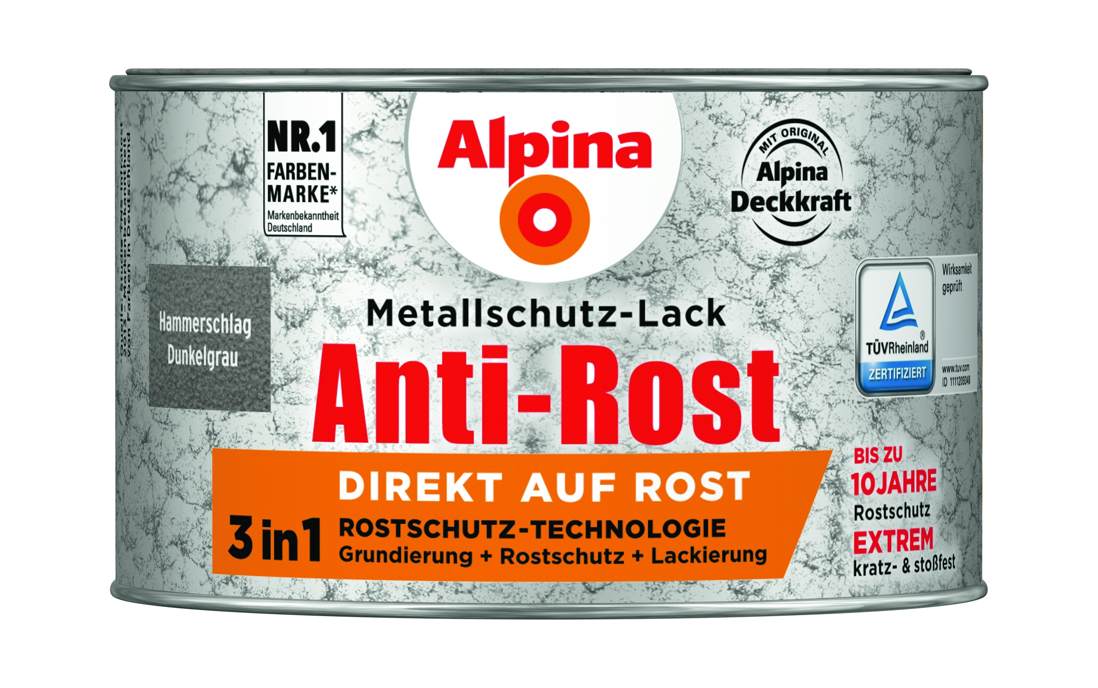 Alpina Anti-Rost Metallschutz-Lack Hammerschlag dunkelgrau