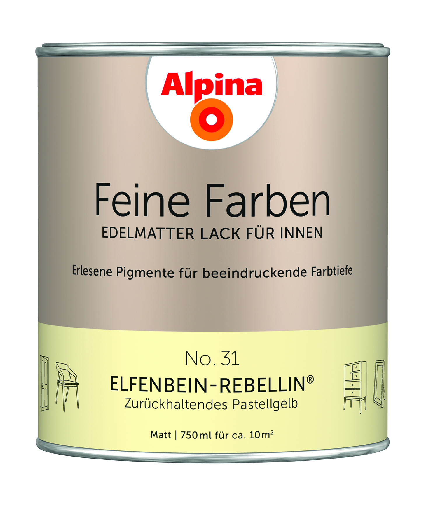 Alpina Feine Farben Lack Elfenbein Rebellin 750ml