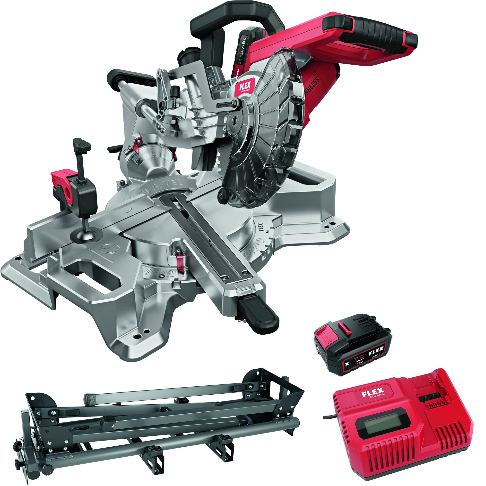 Flex AKTION Akku Kapp Zugsäge SMS 190 18.0V EC + WB 110-260 + P-Set 55R
