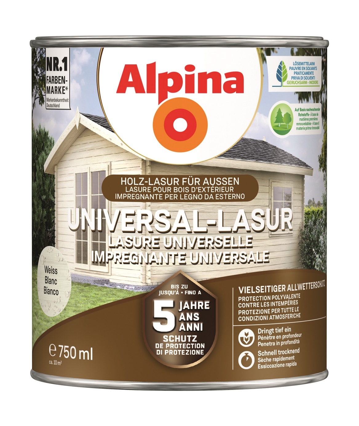 Alpina Universal-Lasur weiß - Holzlasur