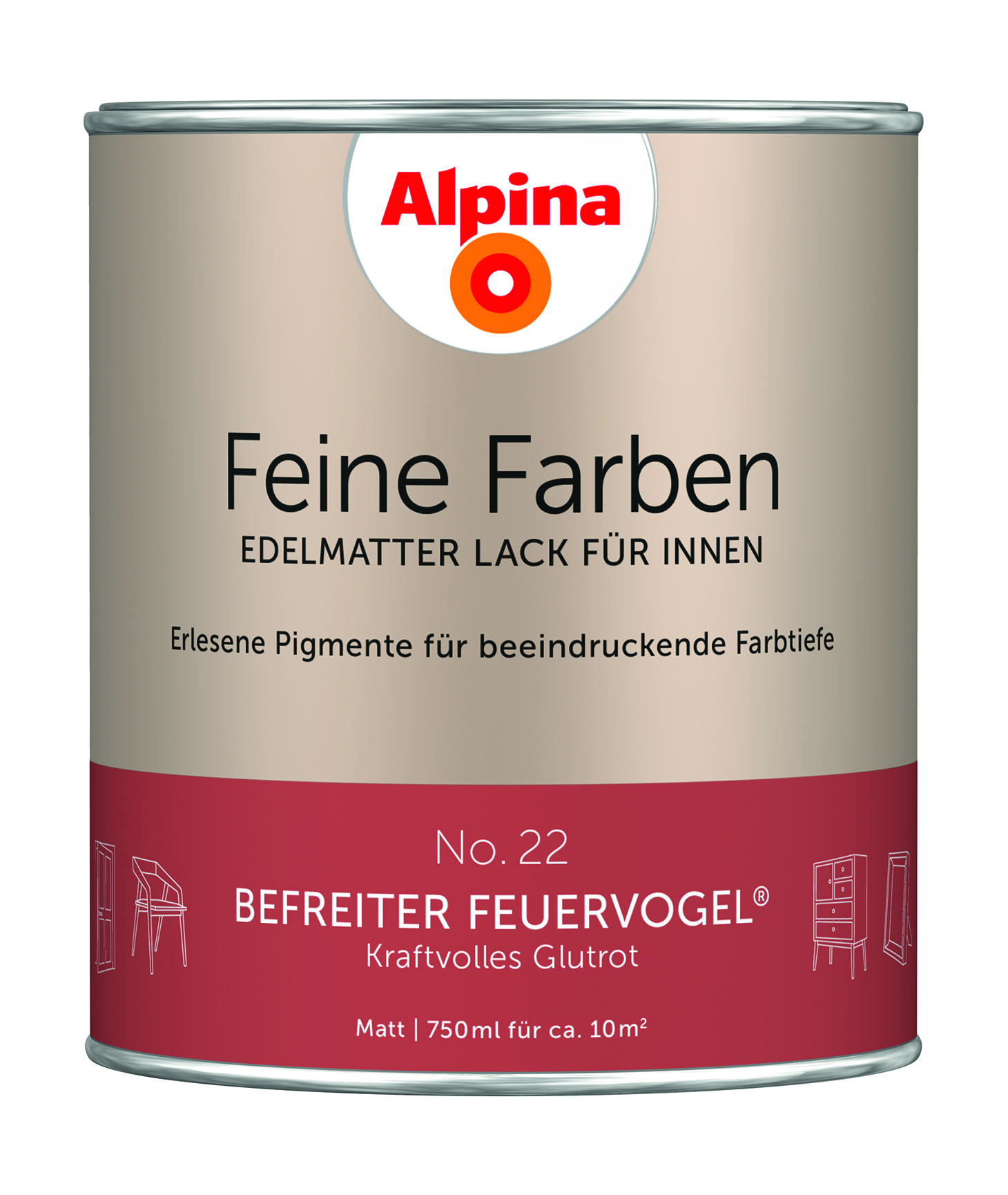 Alpina Feine Farben Lack Befreiter Feuervogel 750ml