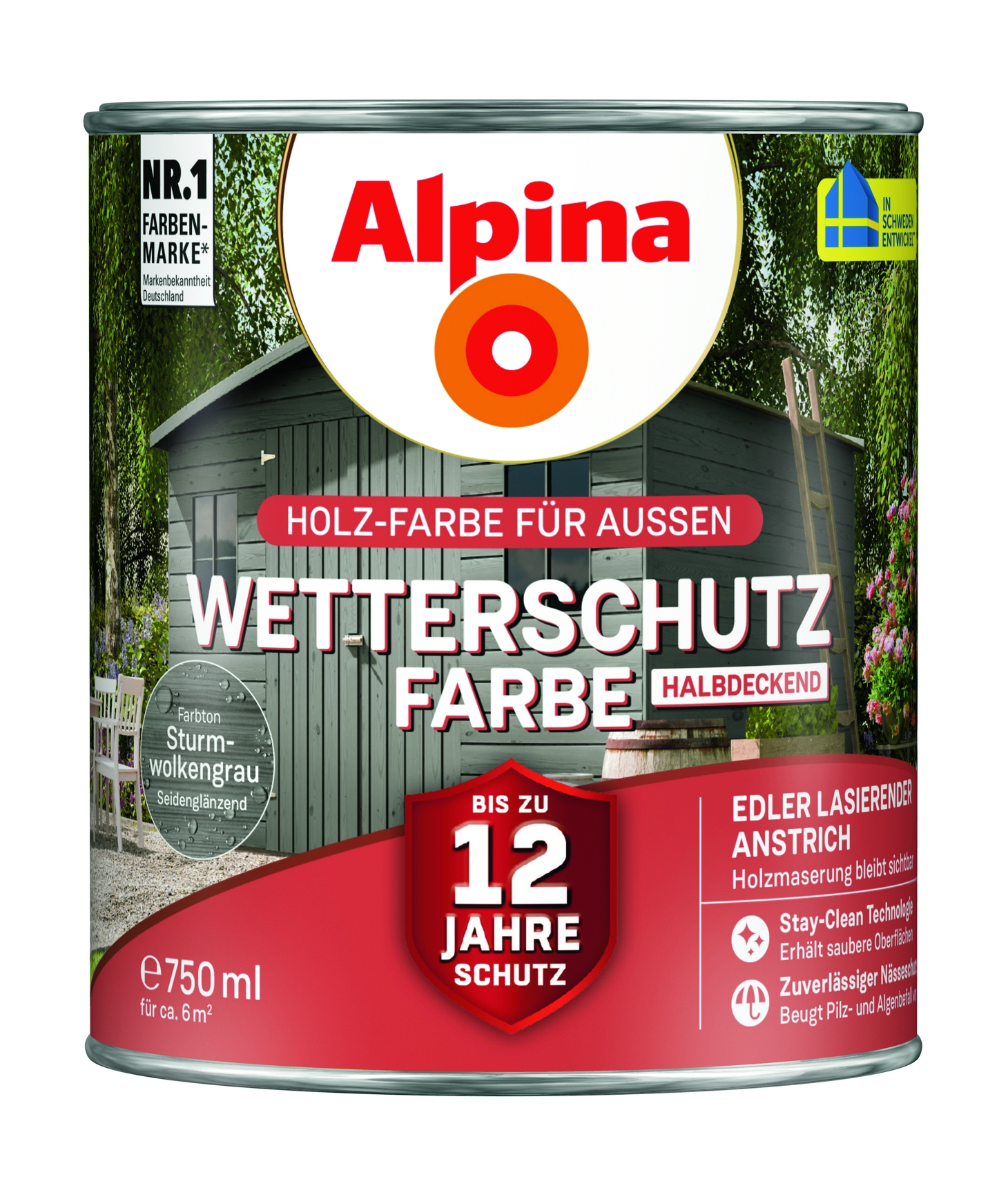 Wetterschutzfarbe halbdeckend sturmwolkengrau