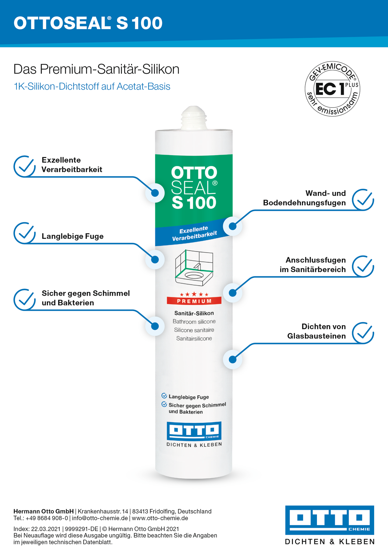 OTTOSEAL® S 100 Premium - Sanitär Silikon