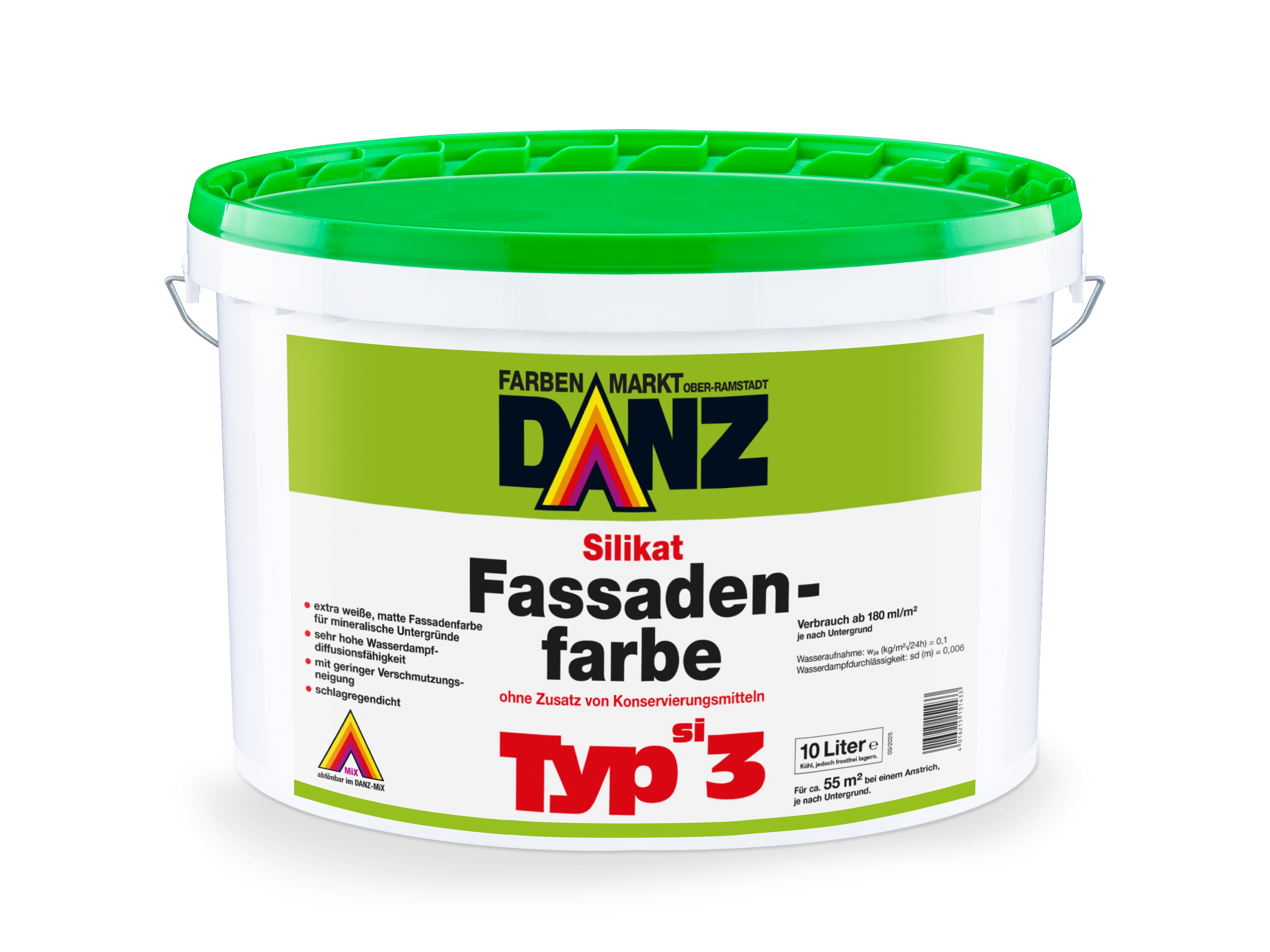 DANZ Typ si3 Silikat Fassadenfarbe PM