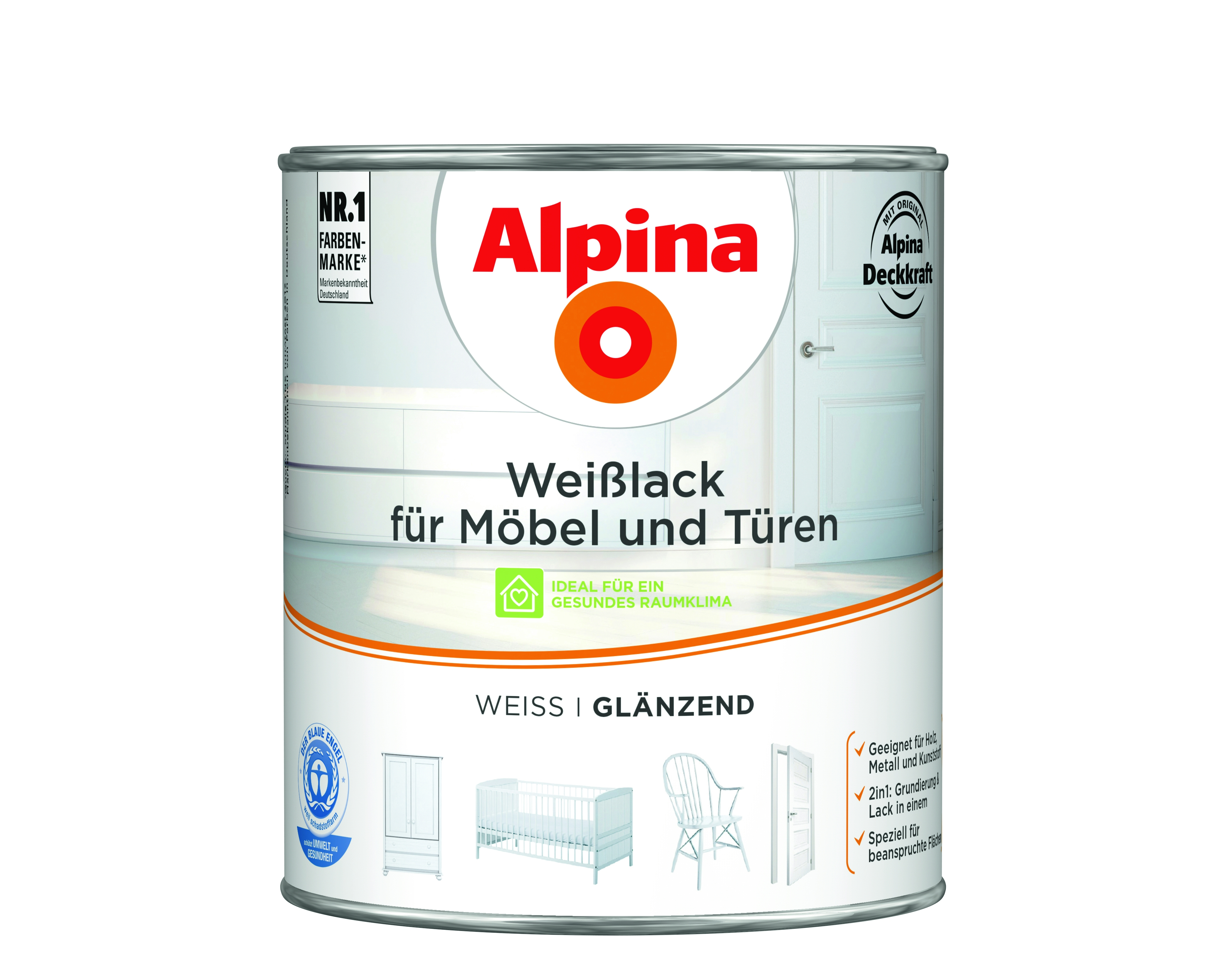 Alpina Weißlack für Möbel & Türen glänzend