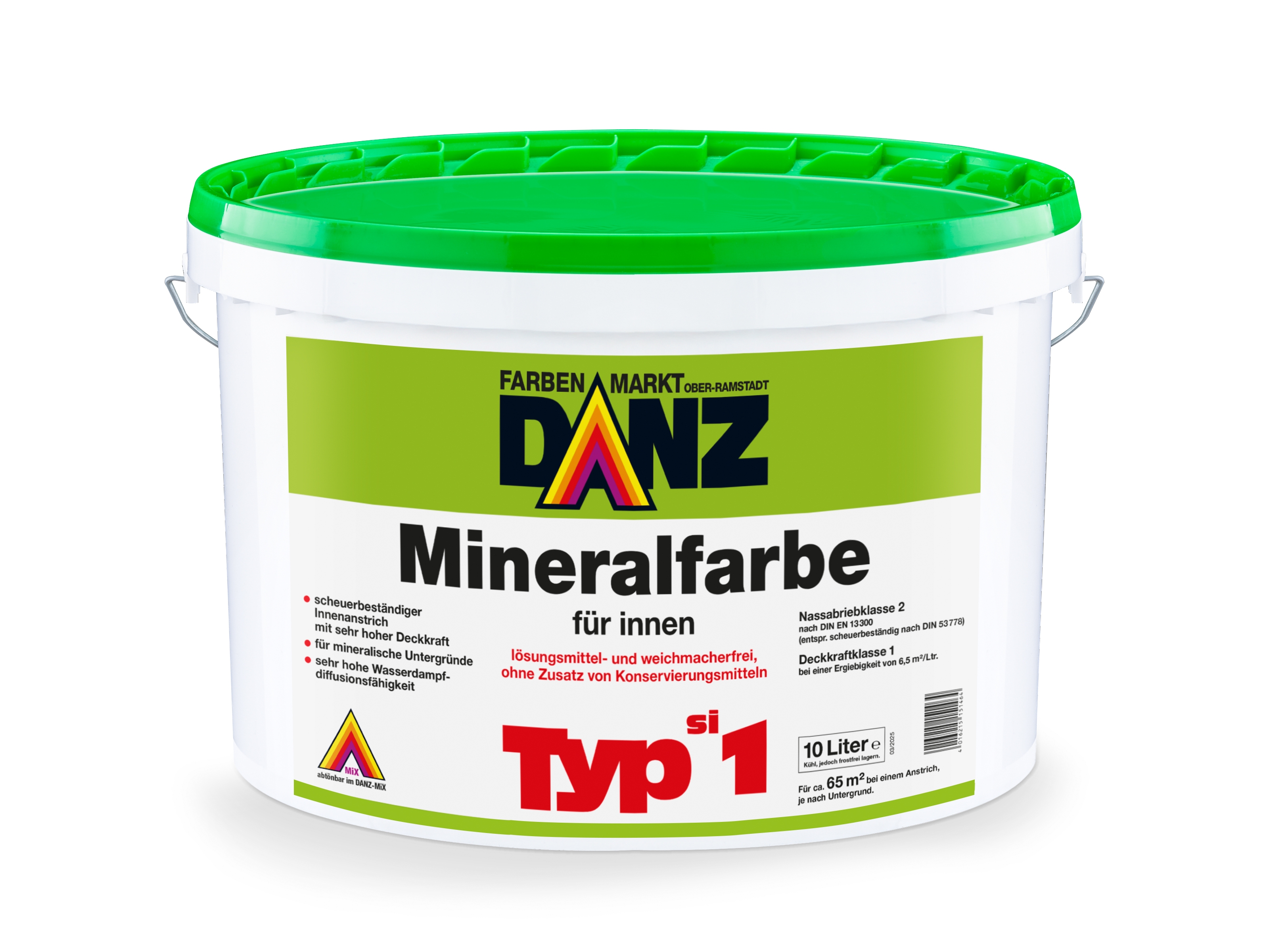 DANZ Mineralfarbe Typ SI1 – Hochdeckende Silikat-Innenfarbe