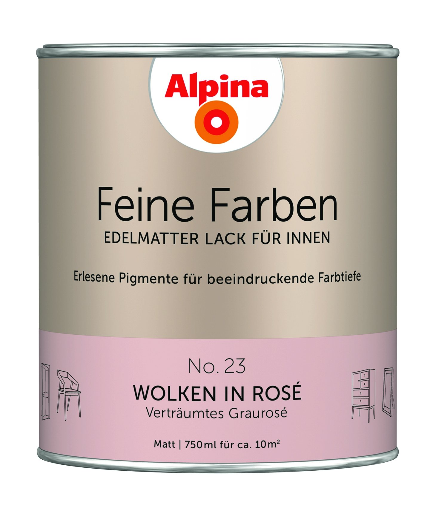 Alpina Feine Farben Lack Wolken in Rosé