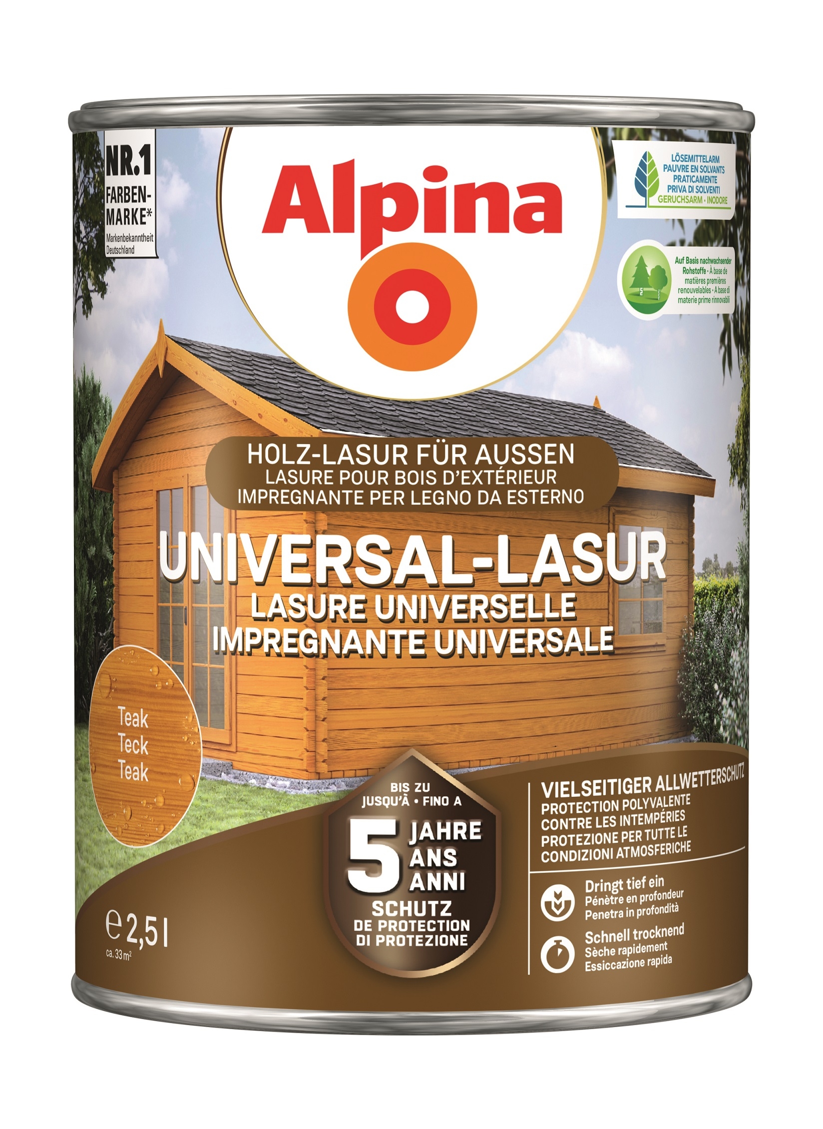 Alpina Universal-Lasur teak - Holzlasur