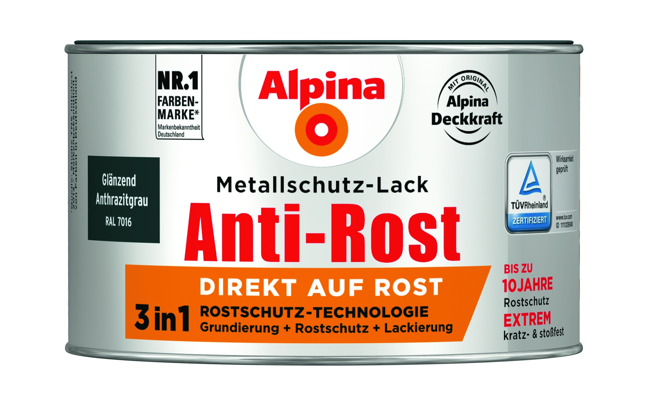 Alpina Anti-Rost Metallschutz-Lack glänzend anthrazitgrau