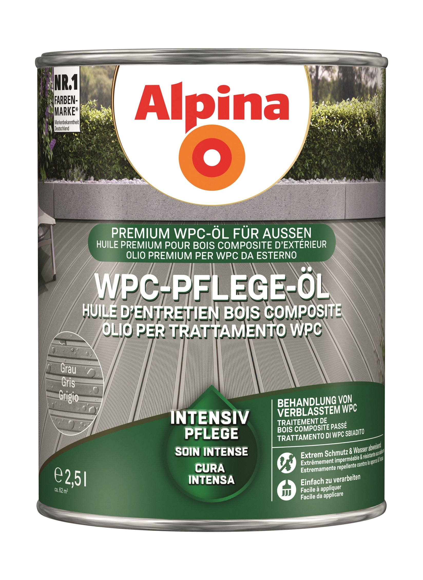 Alpina WPC-Pflege-Öl Grau
