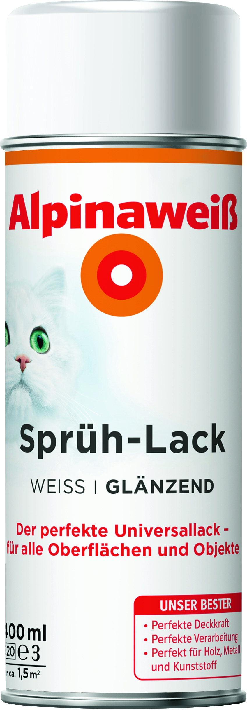 Alpina Alpinaweiß Sprüh Lack glänzend 400ml