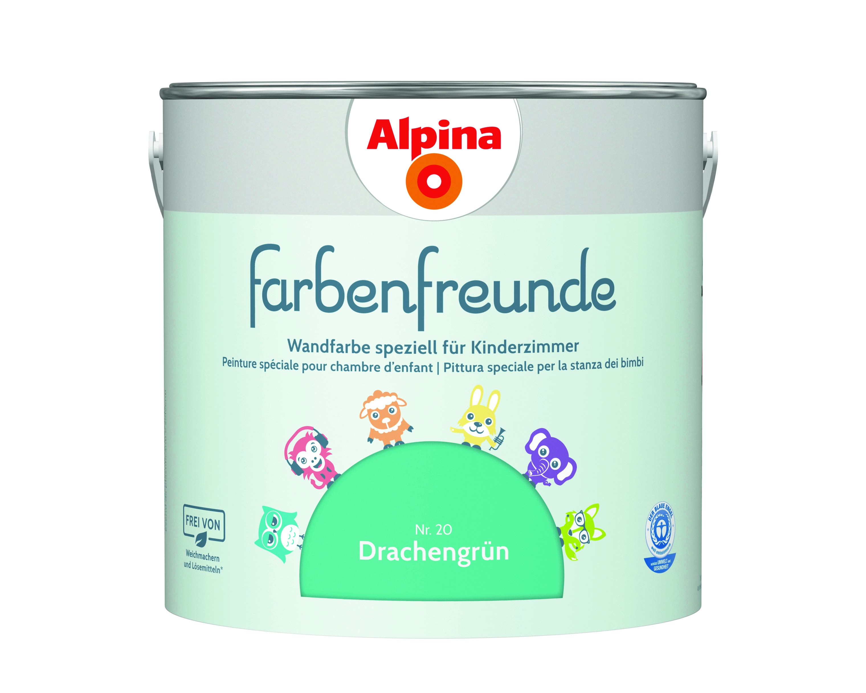 Alpina Farbenfreunde Drachengrün Nr. 20 - Wandfarbe grün - Konservierungsmittelfrei