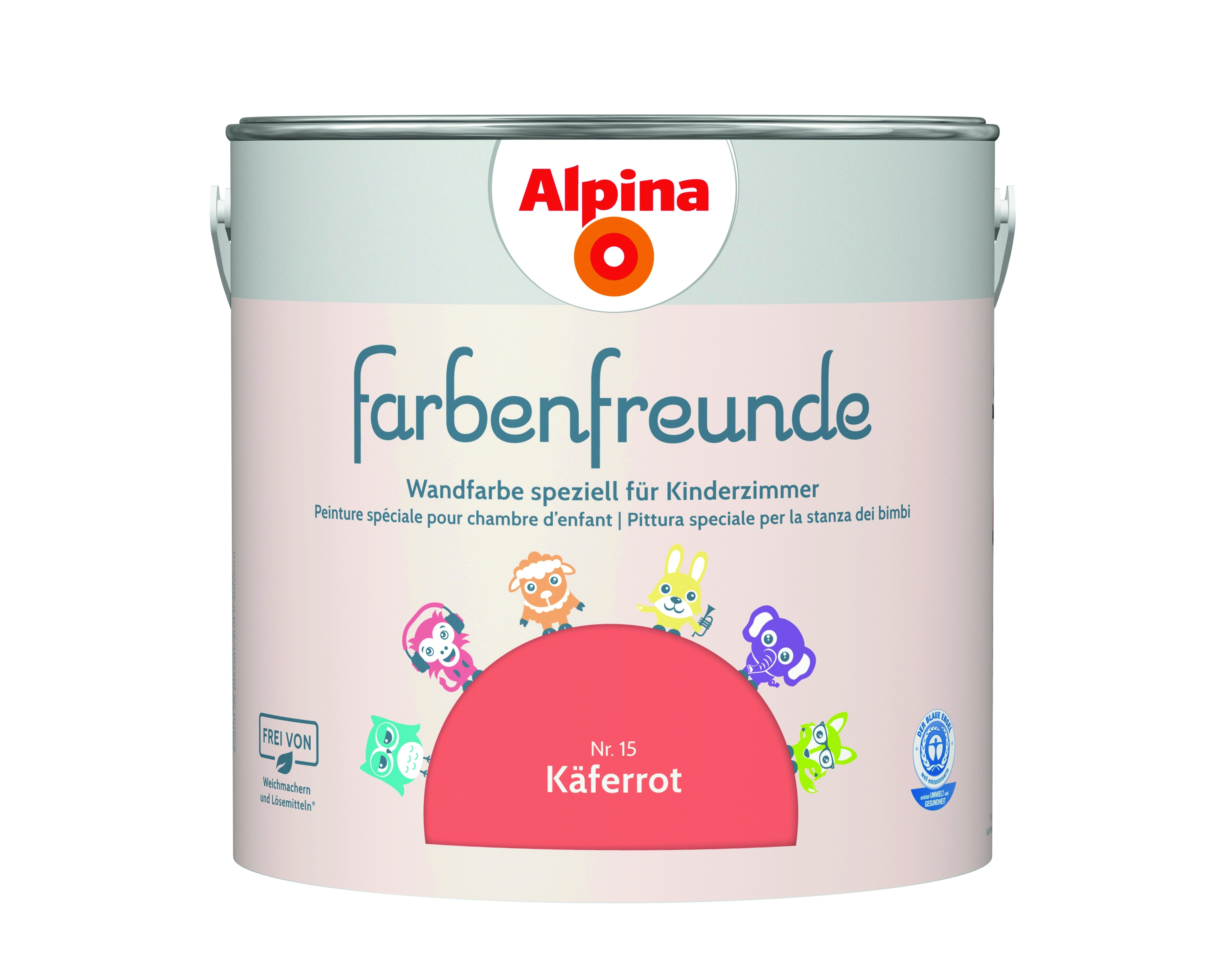 Alpina Farbenfreunde Käferrot Nr. 15 - Wandfarbe rot - Konservierungsmittelfrei
