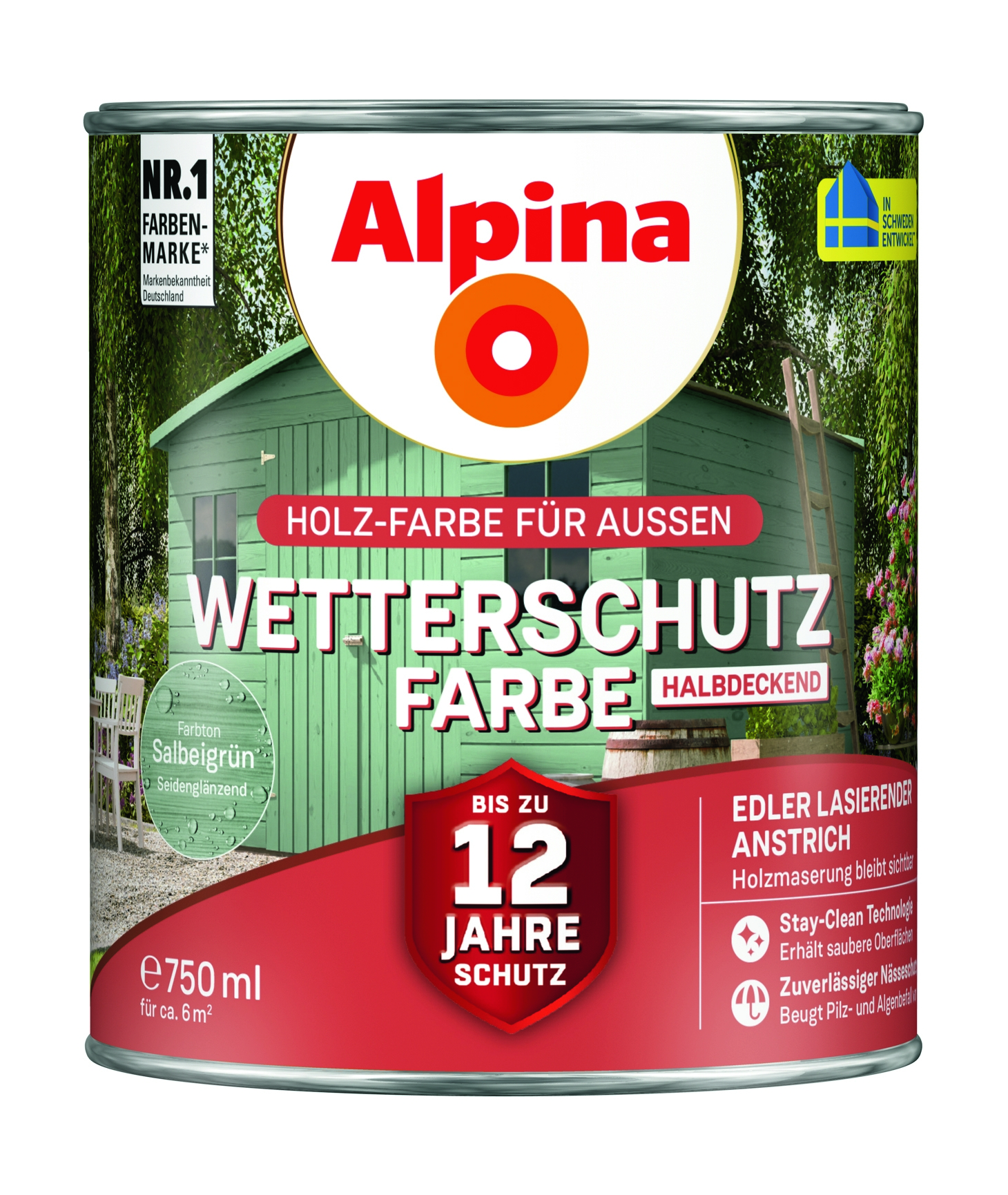 Wetterschutzfarbe halbdeckend salbeigrün