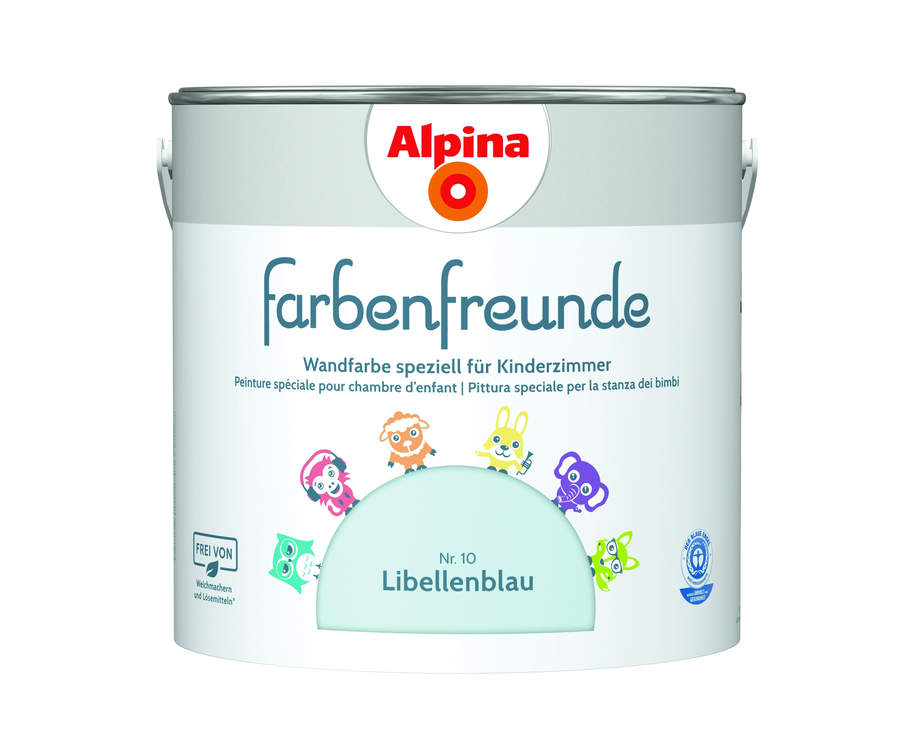 Alpina Farbenfreunde Libellenblau Nr. 10 - Wandfarbe blau - Konservierungsmittelfrei