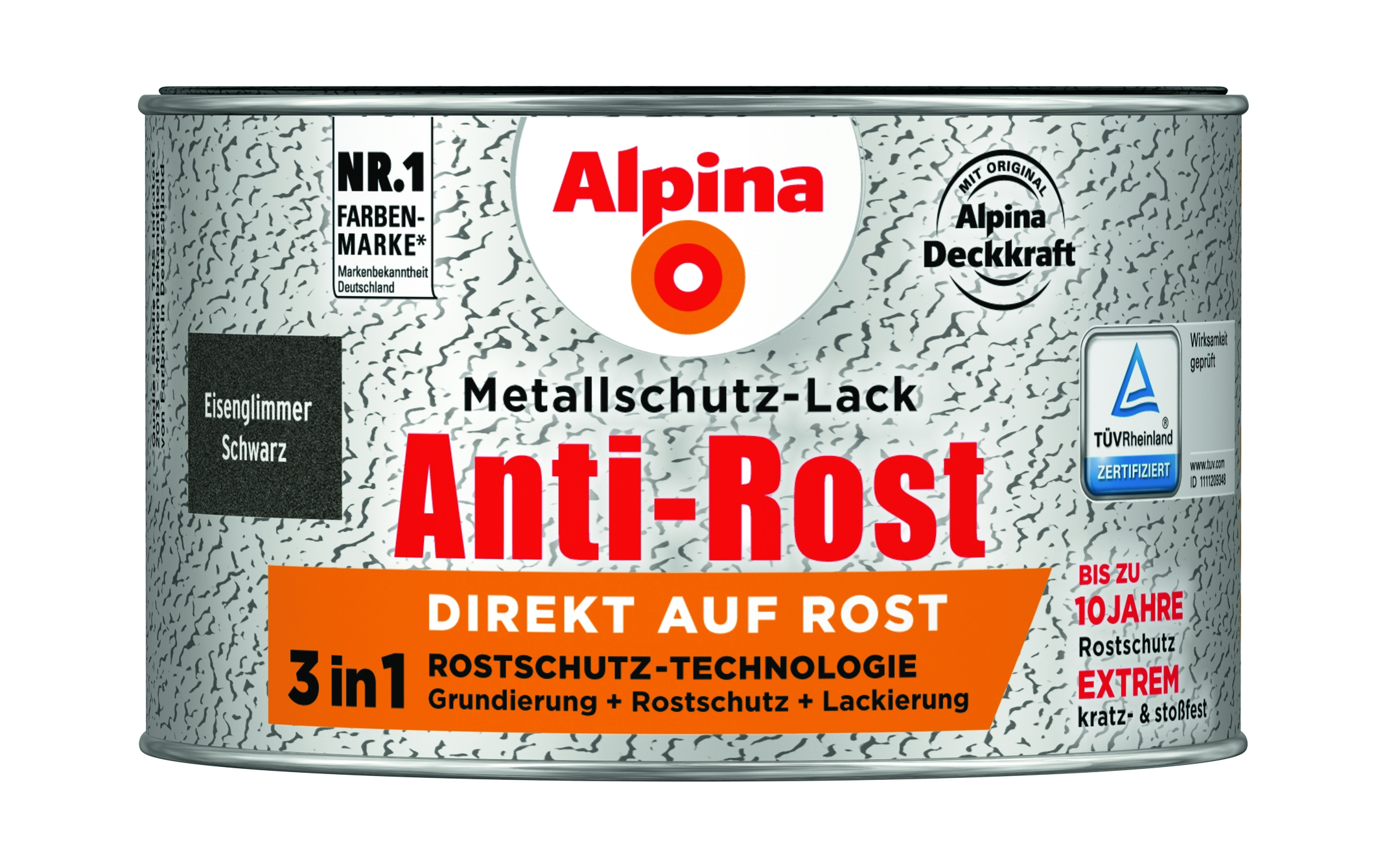 Alpina Anti-Rost Metallschutz-Lack Eisenglimmer schwarz
