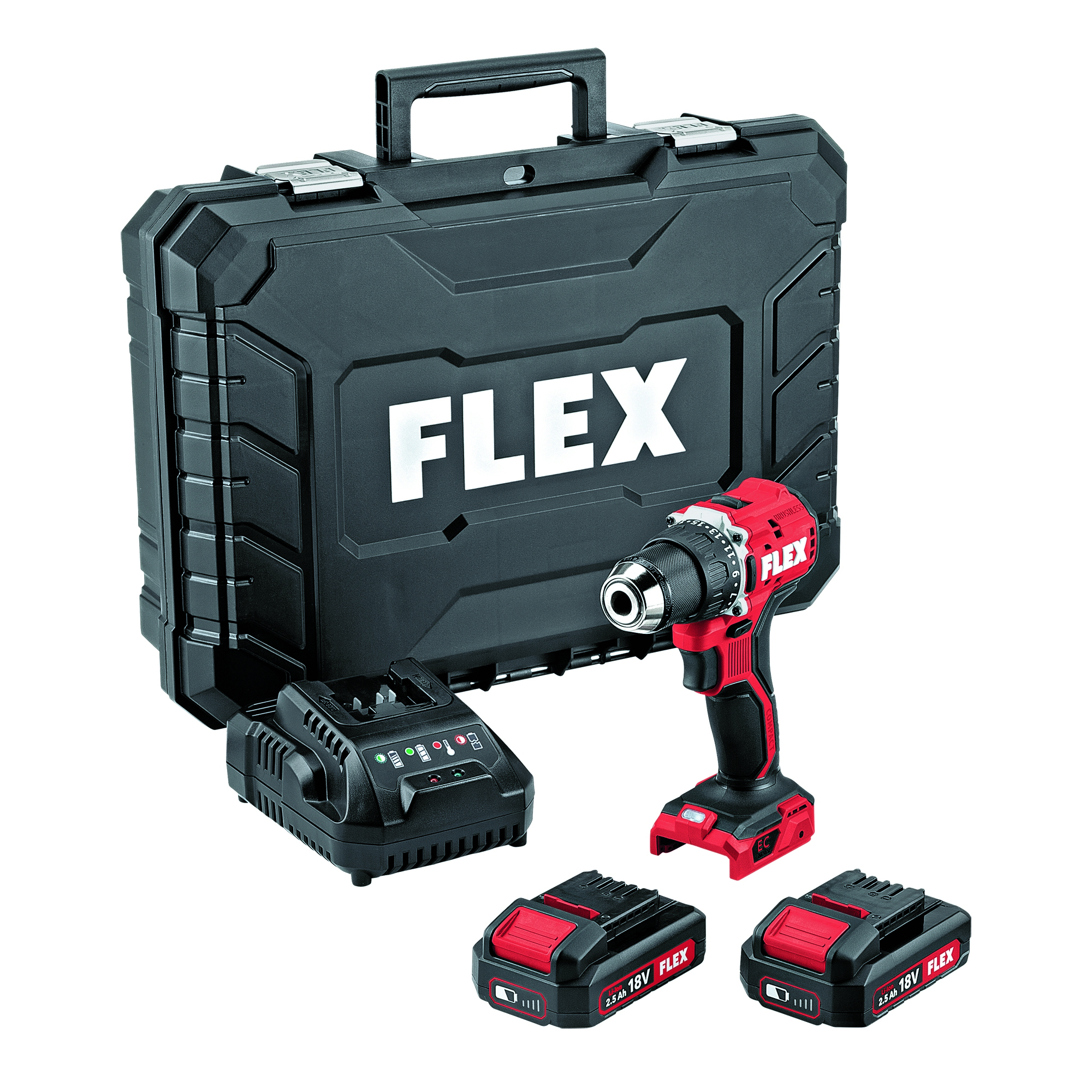 Flex DD 2G 18.0 EC LD Akku-Bohrschrauber Set 18V mit 2x 2,5 Ah + #519049