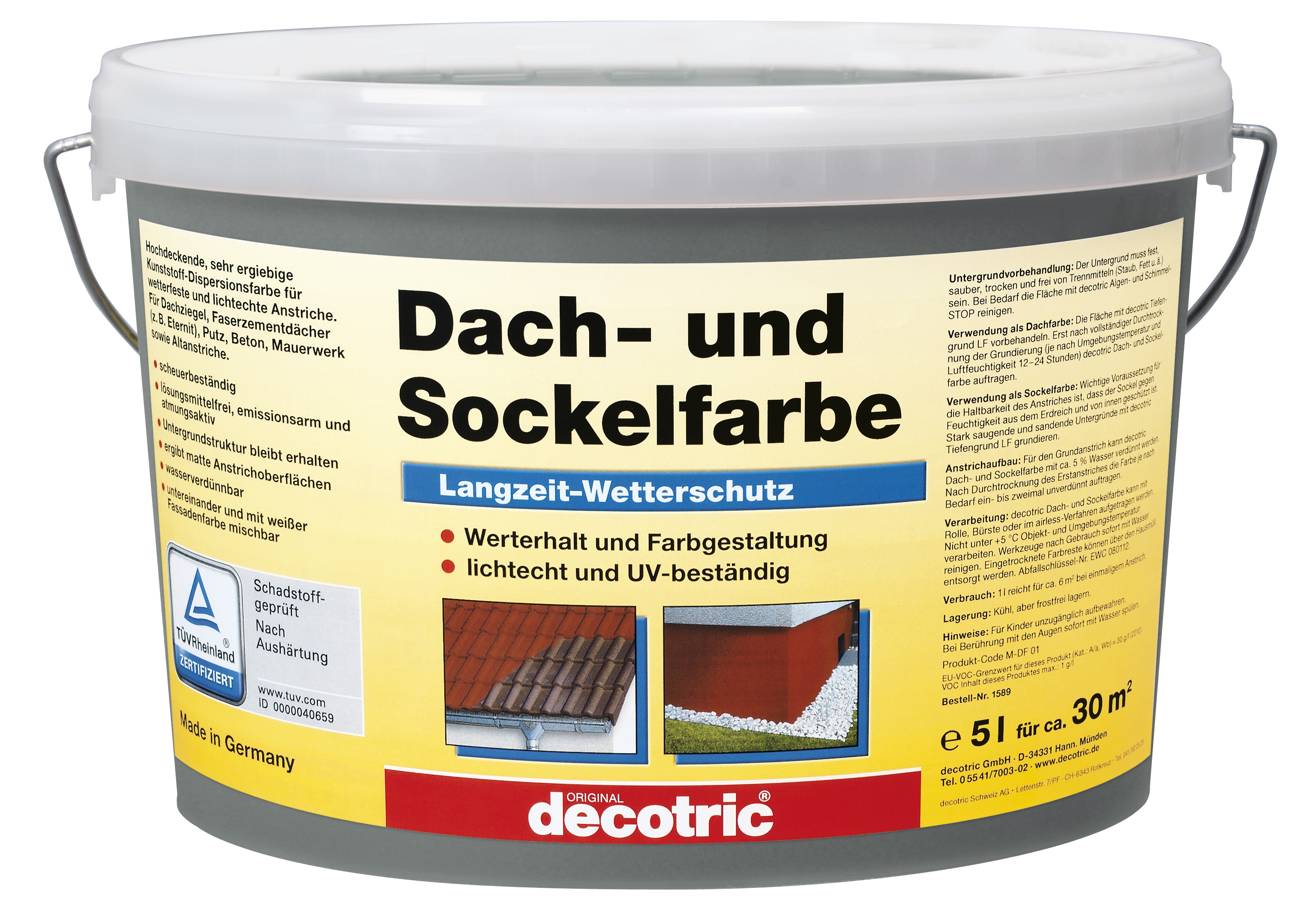 Decotric Dach u Sockelfarbe schiefer 5ltr