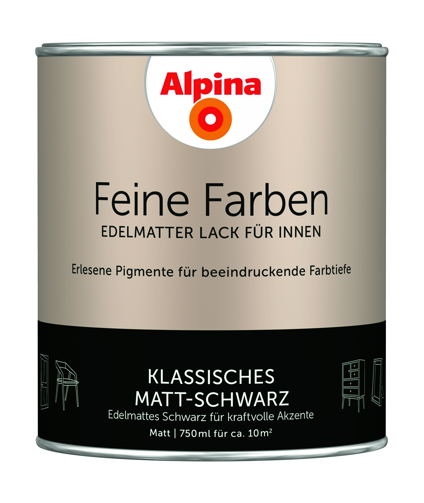Alpina Feine Farben Lack Klassisch Matt Schwarz