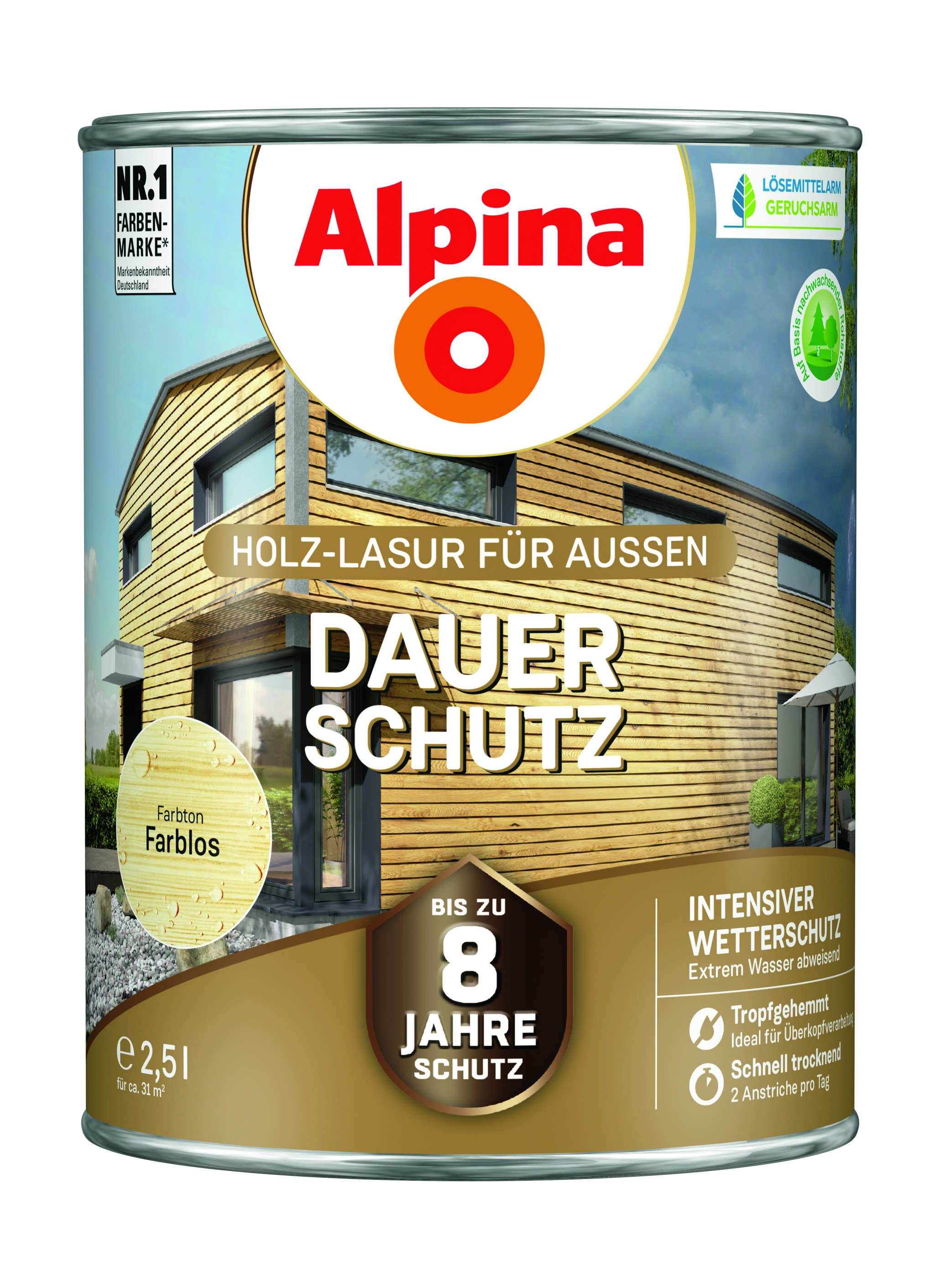 Alpina Premium-Lasur Holzlasur Farblos für außen