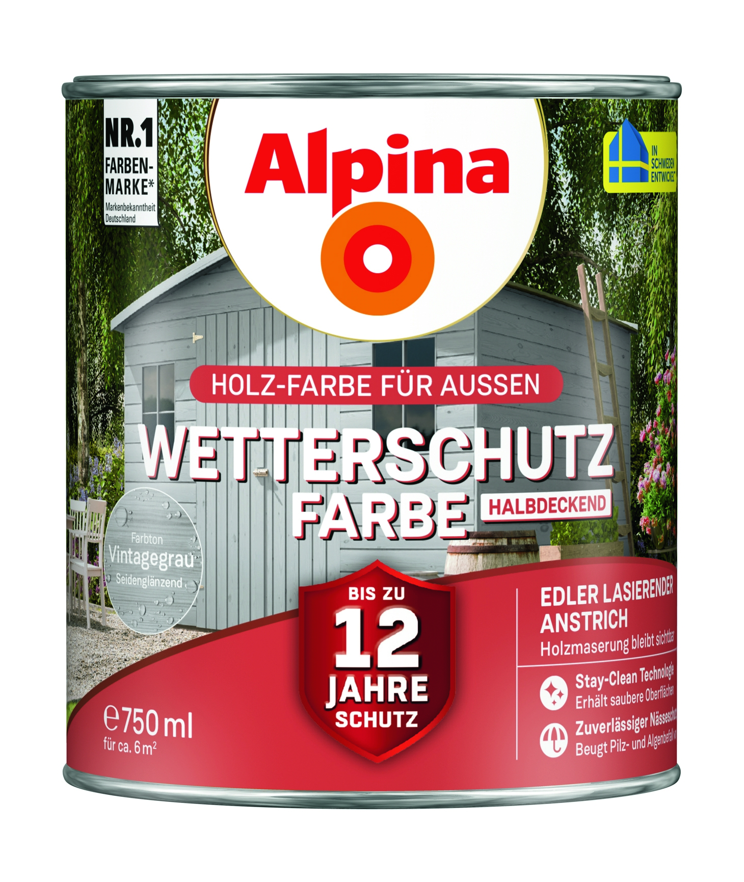 Wetterschutzfarbe halbdeckend vintagegrau