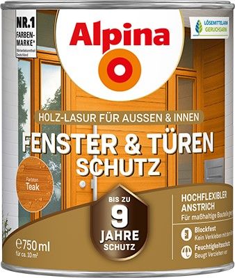 Alpina Fenster und Türenschutz teak - Holzlasur