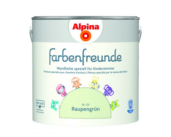 Alpina Farbenfreunde Raupengrün Nr. 05 - Wandfarbe grün - Konservierungsmittelfrei