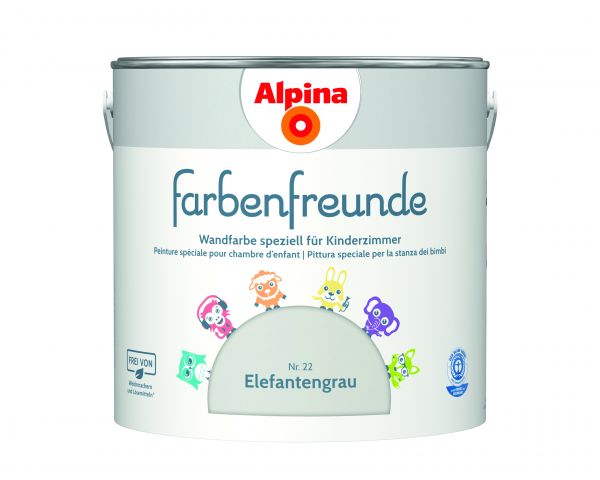 Alpina Farbenfreunde Elefantengrau Nr 22 - Wandfarbe grau - Konservierungsmittelfrei